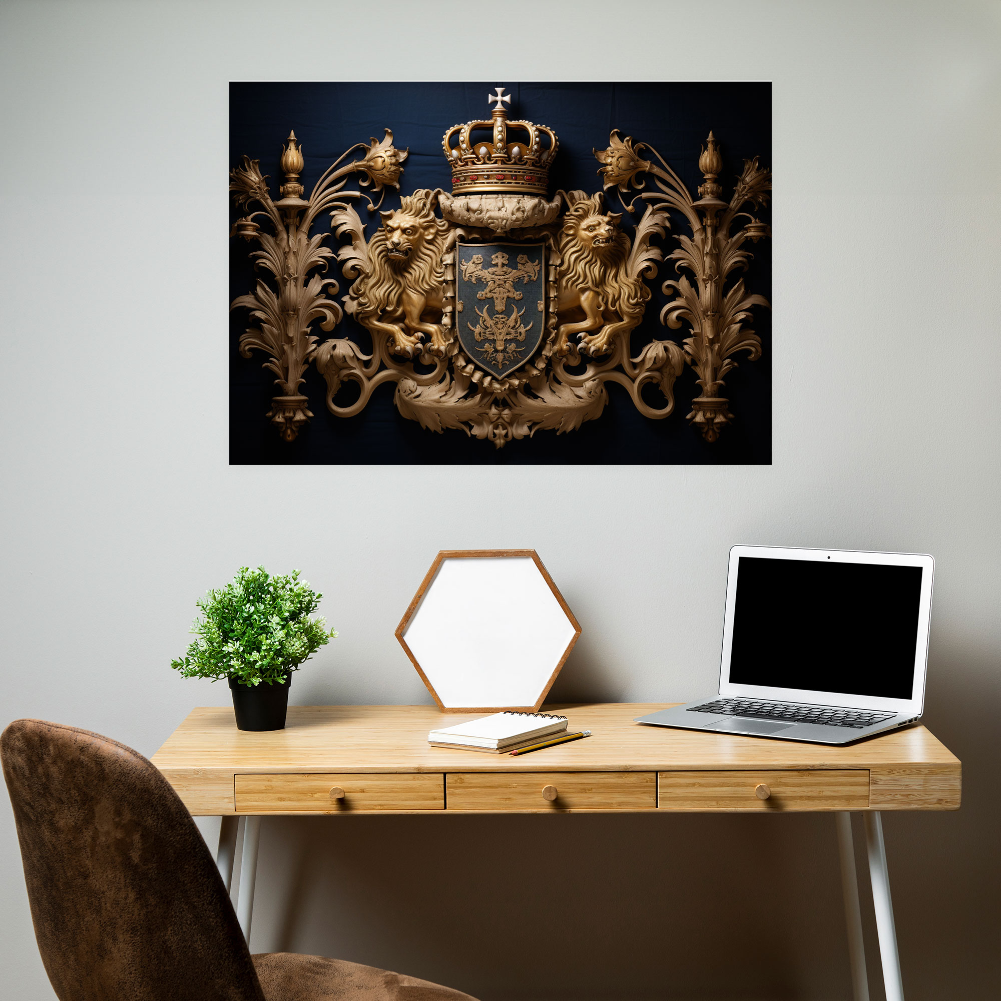 Medieval Heraldic Crest Canvas Print - Medieval, Fleur-De-Lis, Medieval, Heraldic Crest