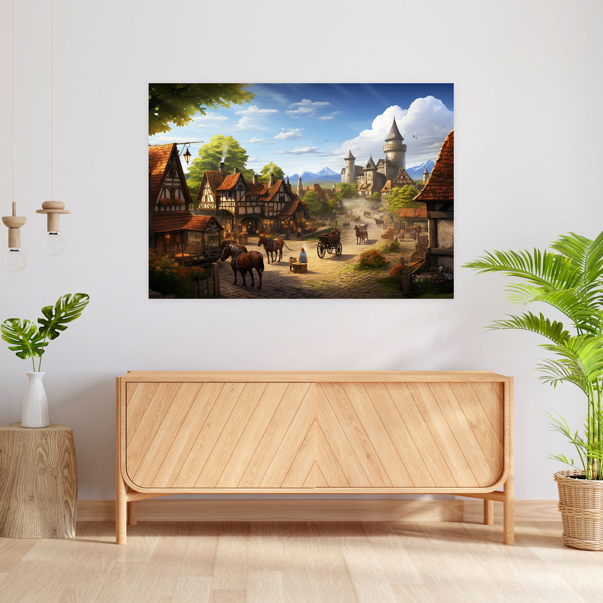 Medieval Village Canvas Print - Medieval, Wall Decoration, Canvas, Canvas Print