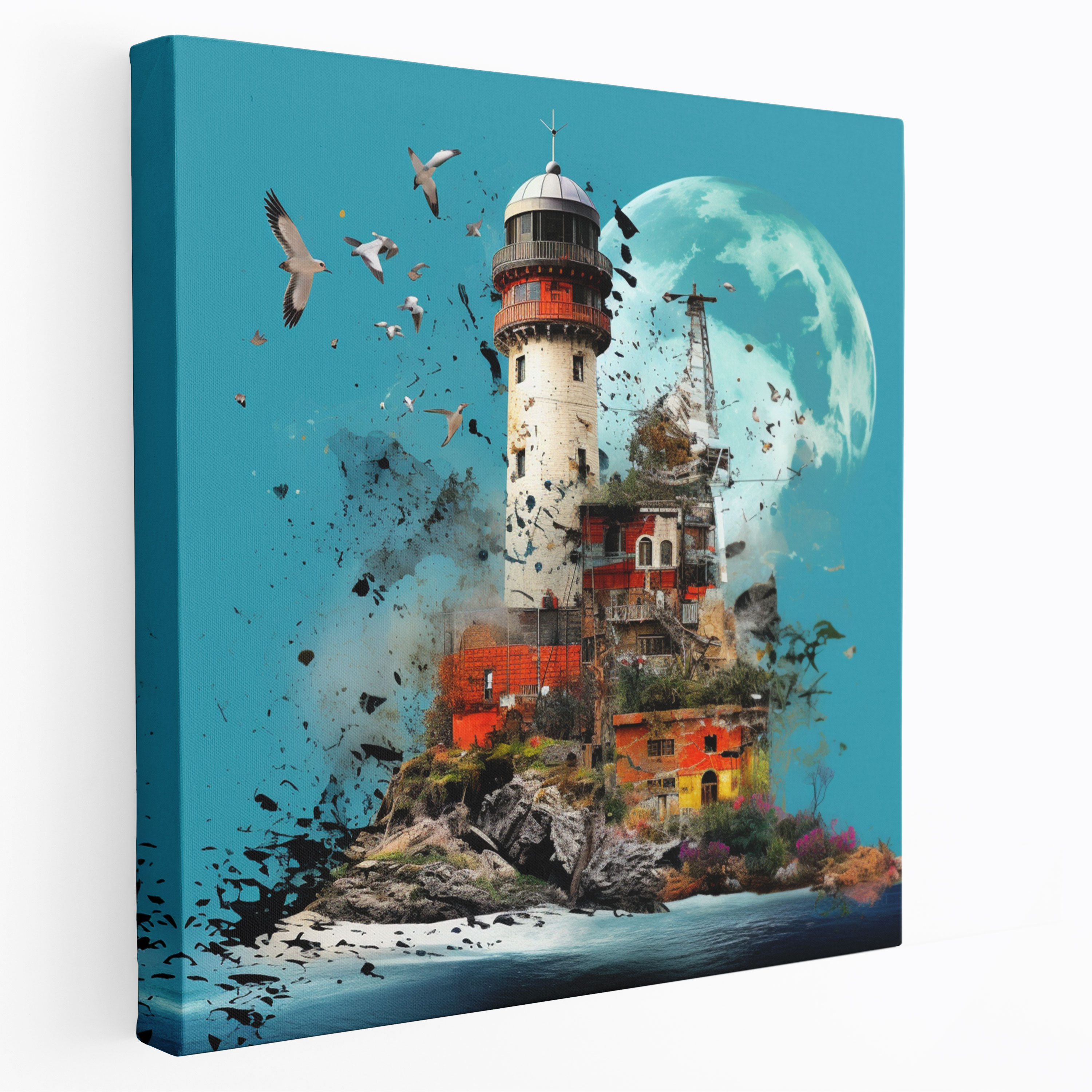 Contemporary Maiden Tower Canvas Print - Maiden Tower, Canvas, Wall Decoration, Contemporary Digital Collage