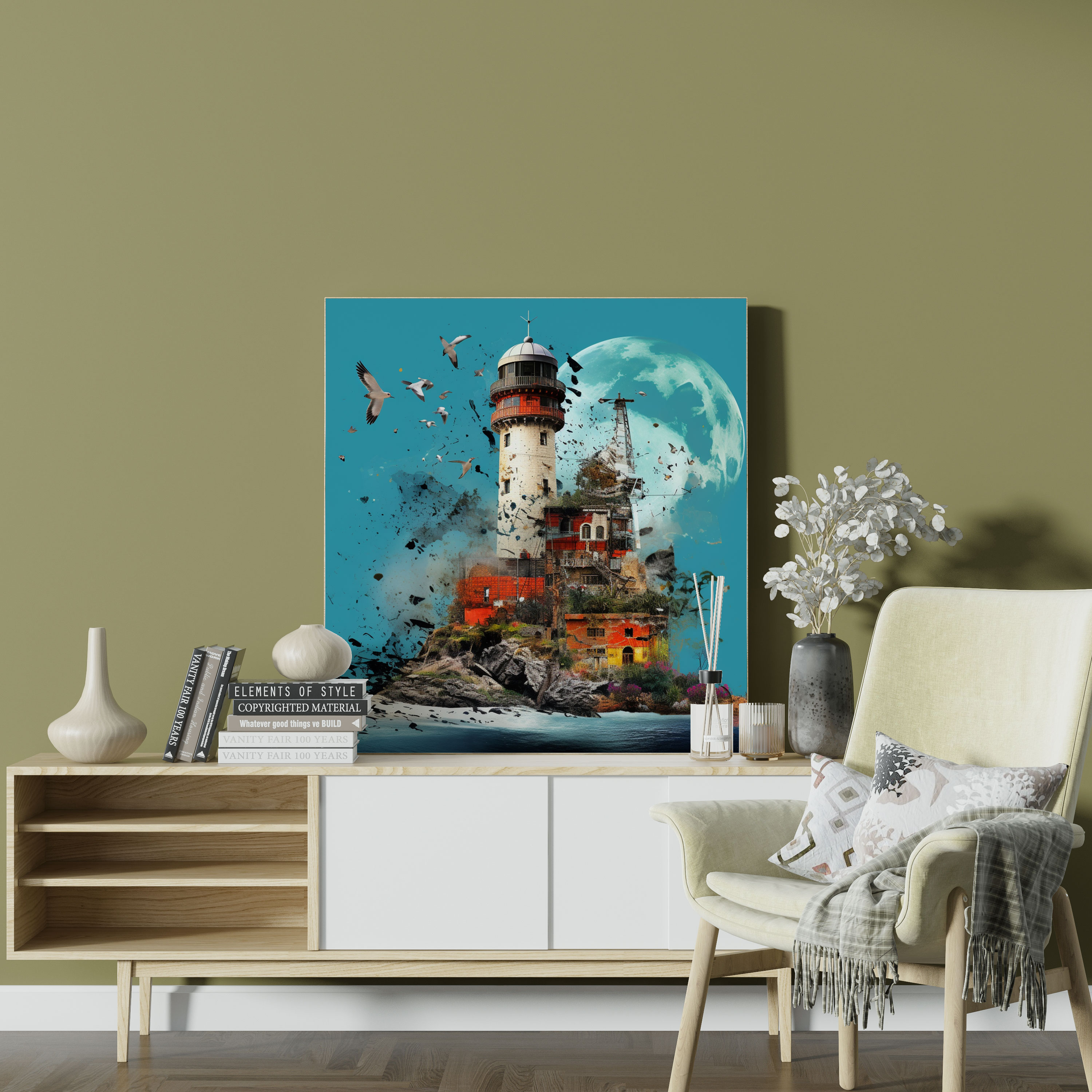 Contemporary Maiden Tower Canvas Print - Maiden Tower, Canvas, Wall Decoration, Contemporary Digital Collage