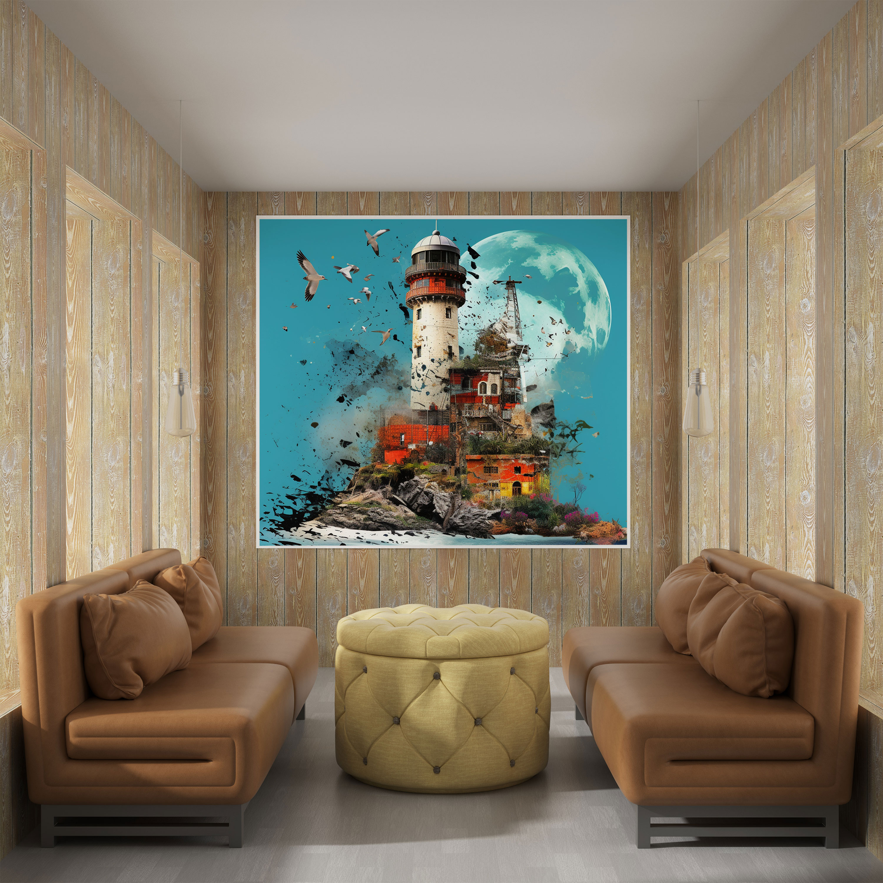 Contemporary Maiden Tower Canvas Print - Maiden Tower, Canvas, Wall Decoration, Contemporary Digital Collage