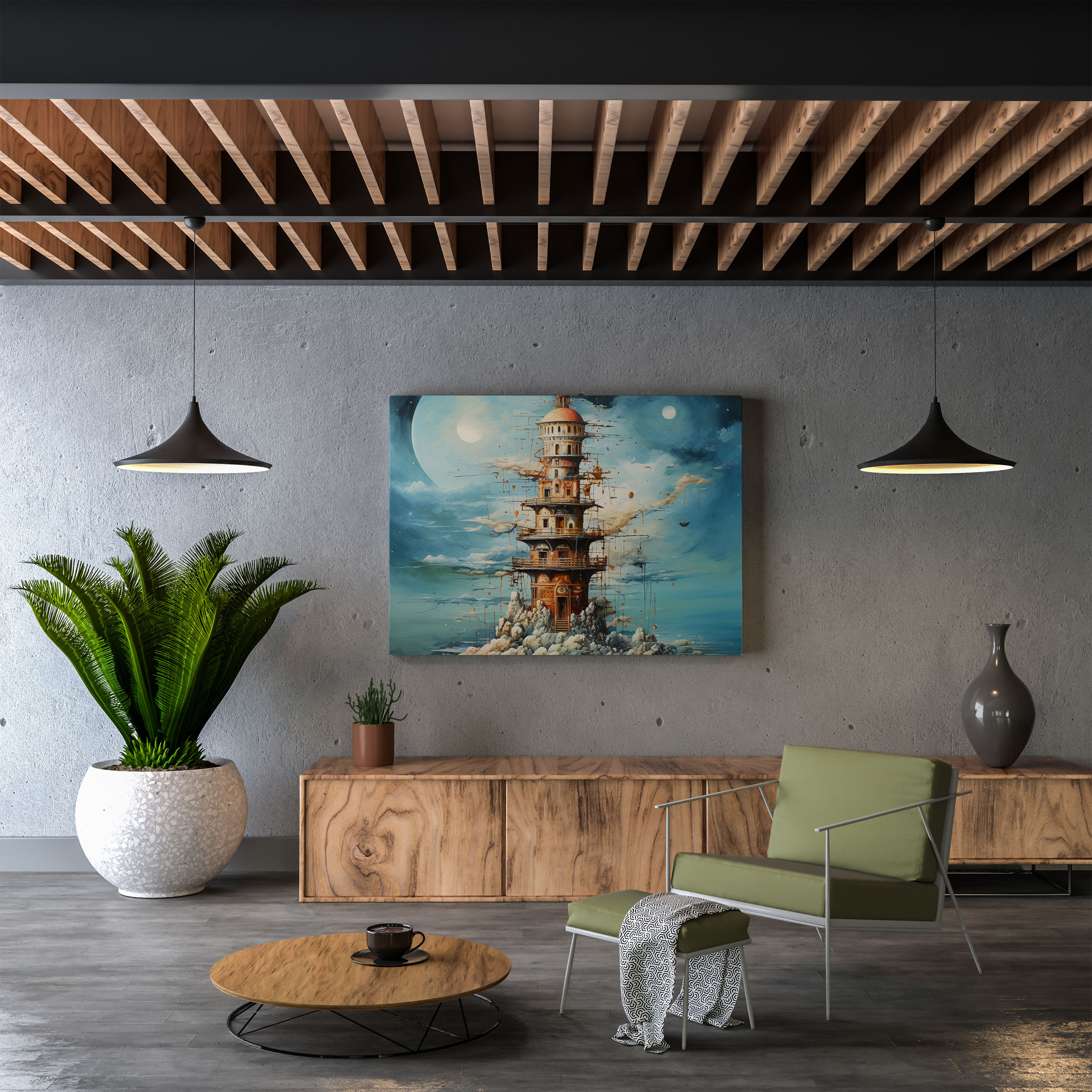 Maiden Tower Canvas Print - Maiden Tower, Canvas, Floating Elements, Dreamlike