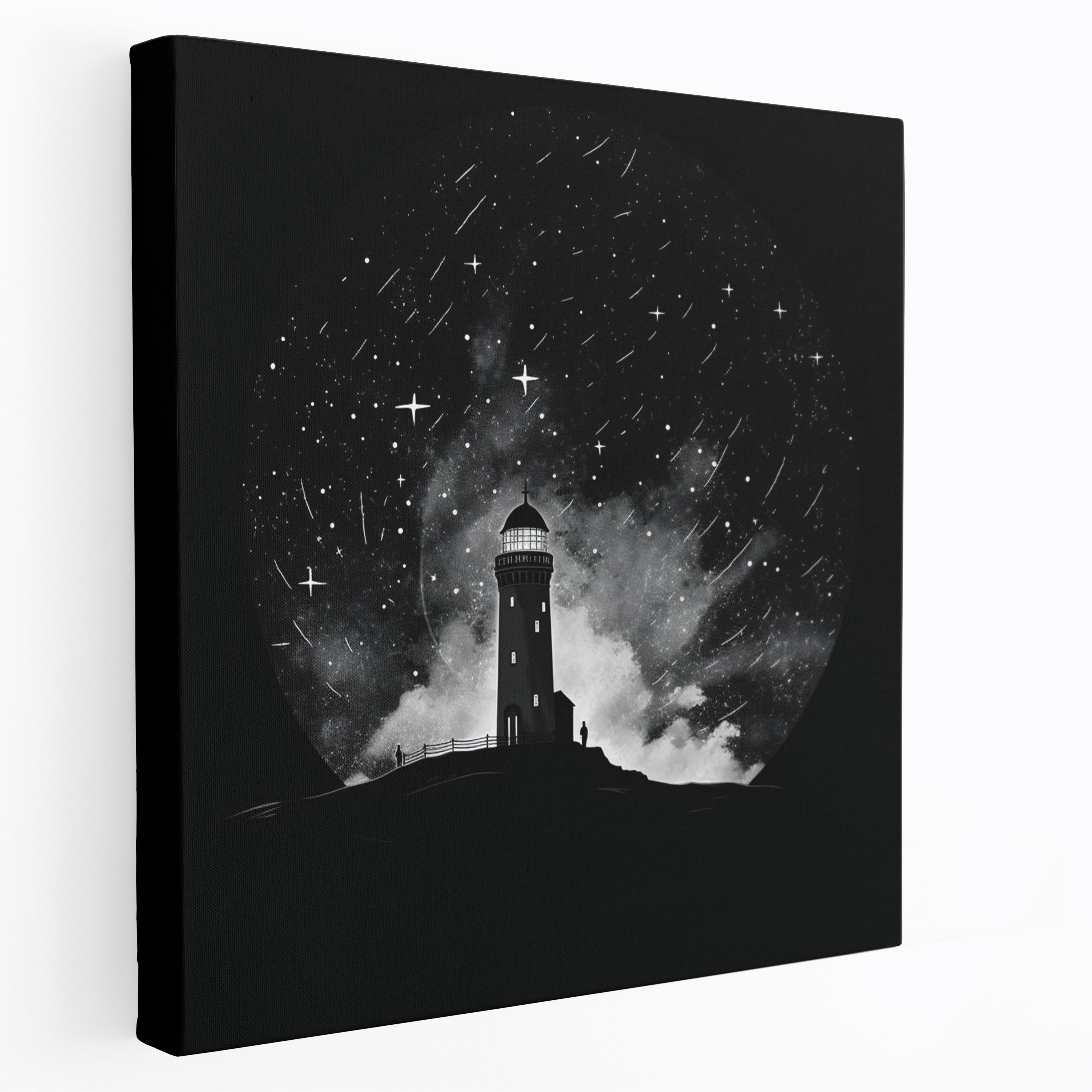 Minimalist Starry Night Maiden Tower Canvas Print - Maiden Tower, Elegant, Canvas Print, Home Decoration