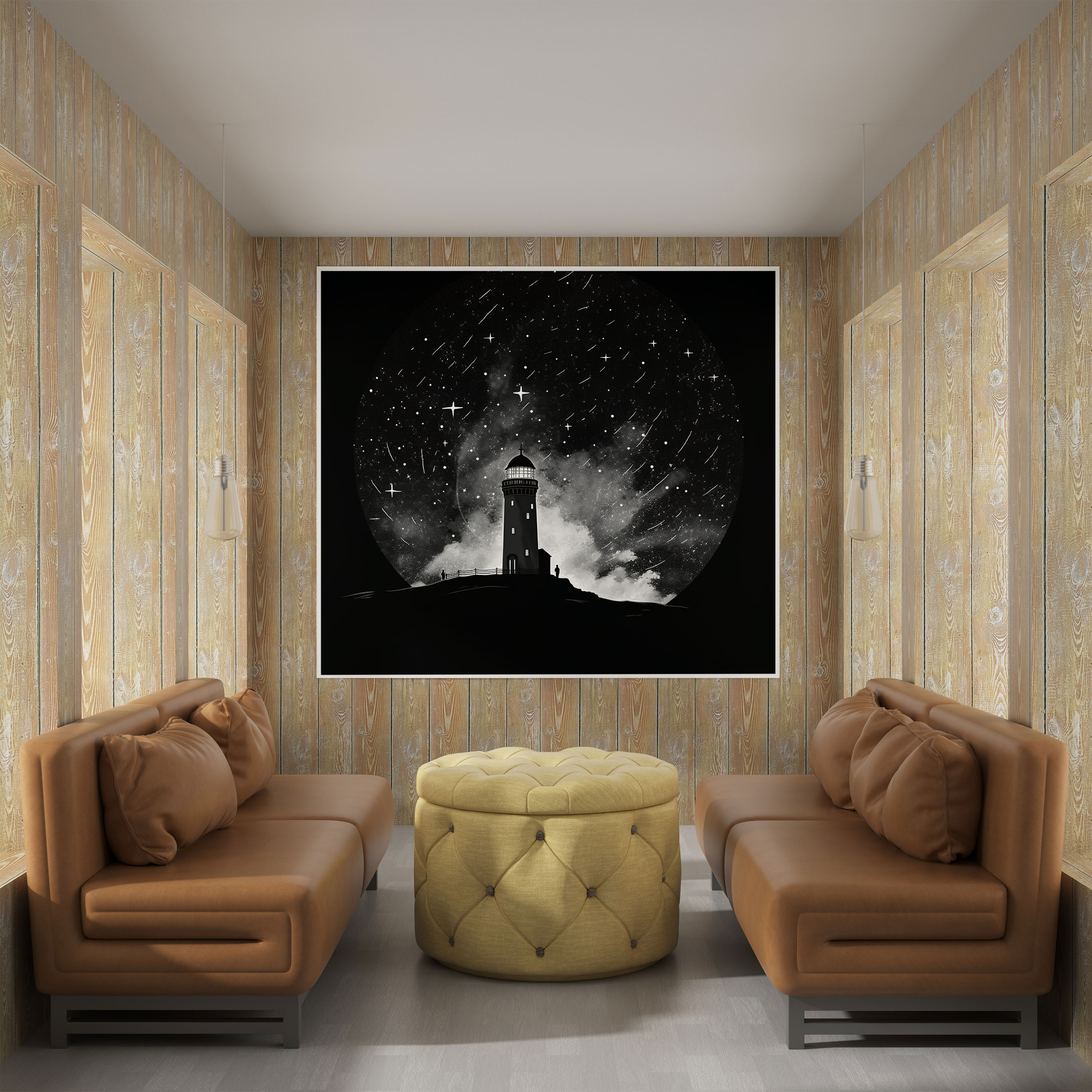 Minimalist Starry Night Maiden Tower Canvas Print - Maiden Tower, Elegant, Canvas Print, Home Decoration