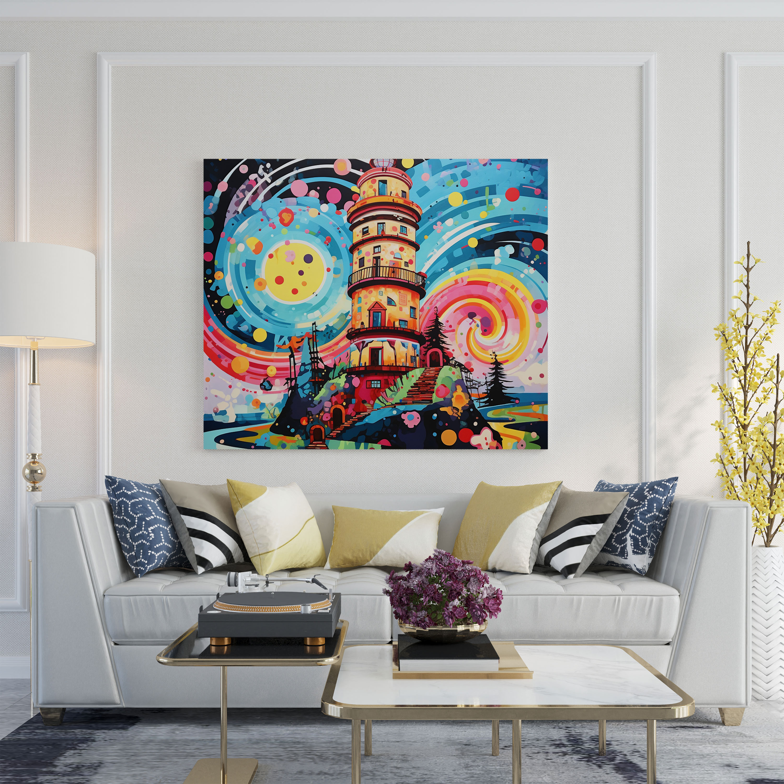 Playful Pop Art Maiden Tower Canvas Print - Maiden Tower, Wall Art, Colorful, Canvas Print