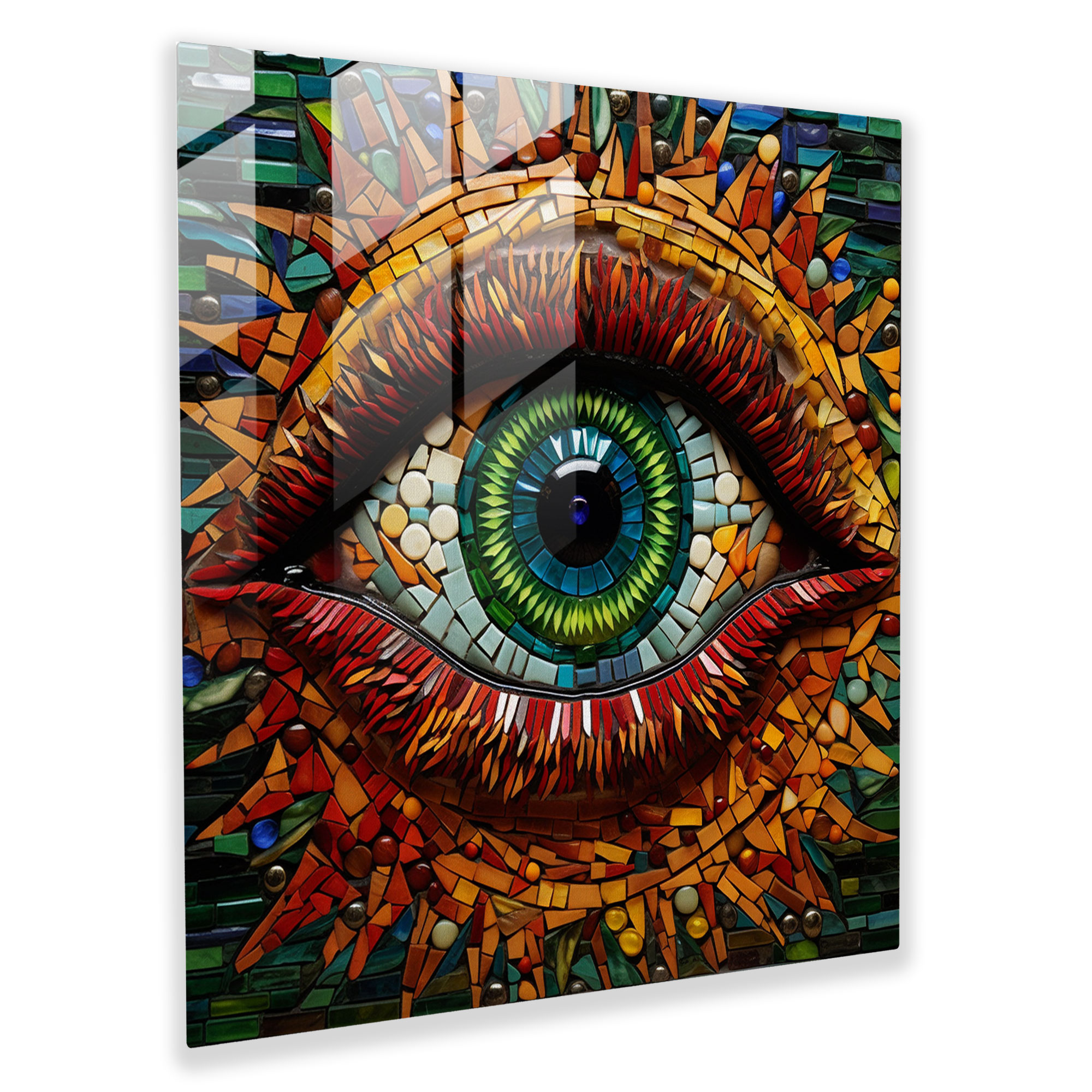 Medusa Glass Mosaic - Medusa, Medusa, Hand-Placed Tiles, Glass Art