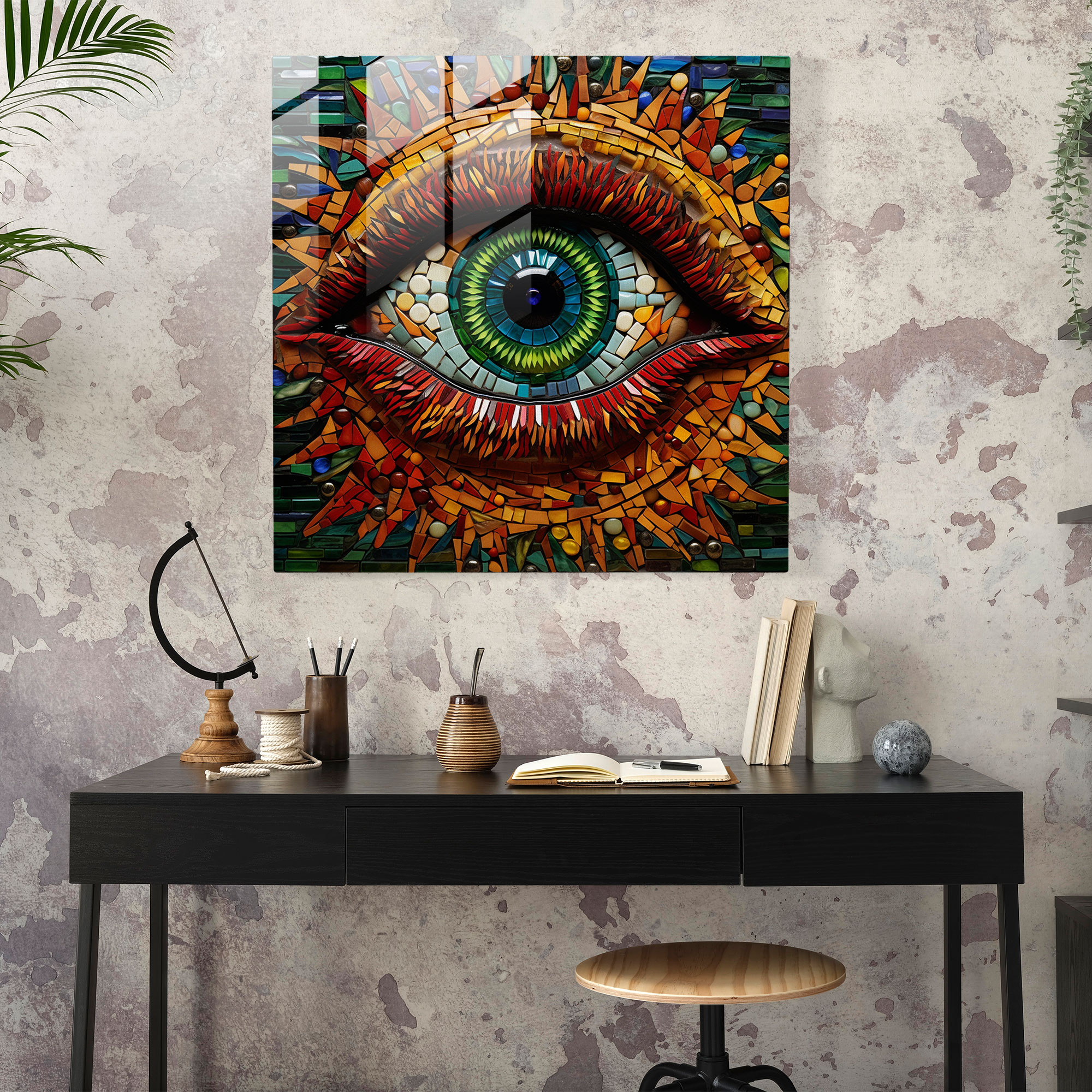 Medusa Glass Mosaic - Medusa, Medusa, Hand-Placed Tiles, Glass Art