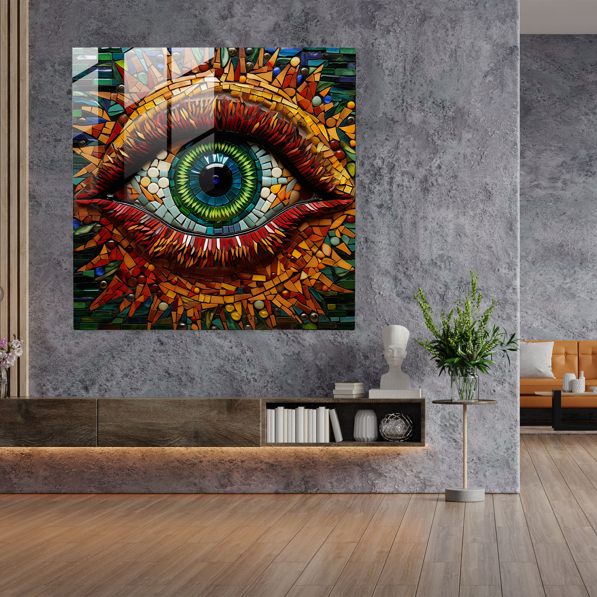 Medusa Glass Mosaic - Medusa, Medusa, Hand-Placed Tiles, Glass Art