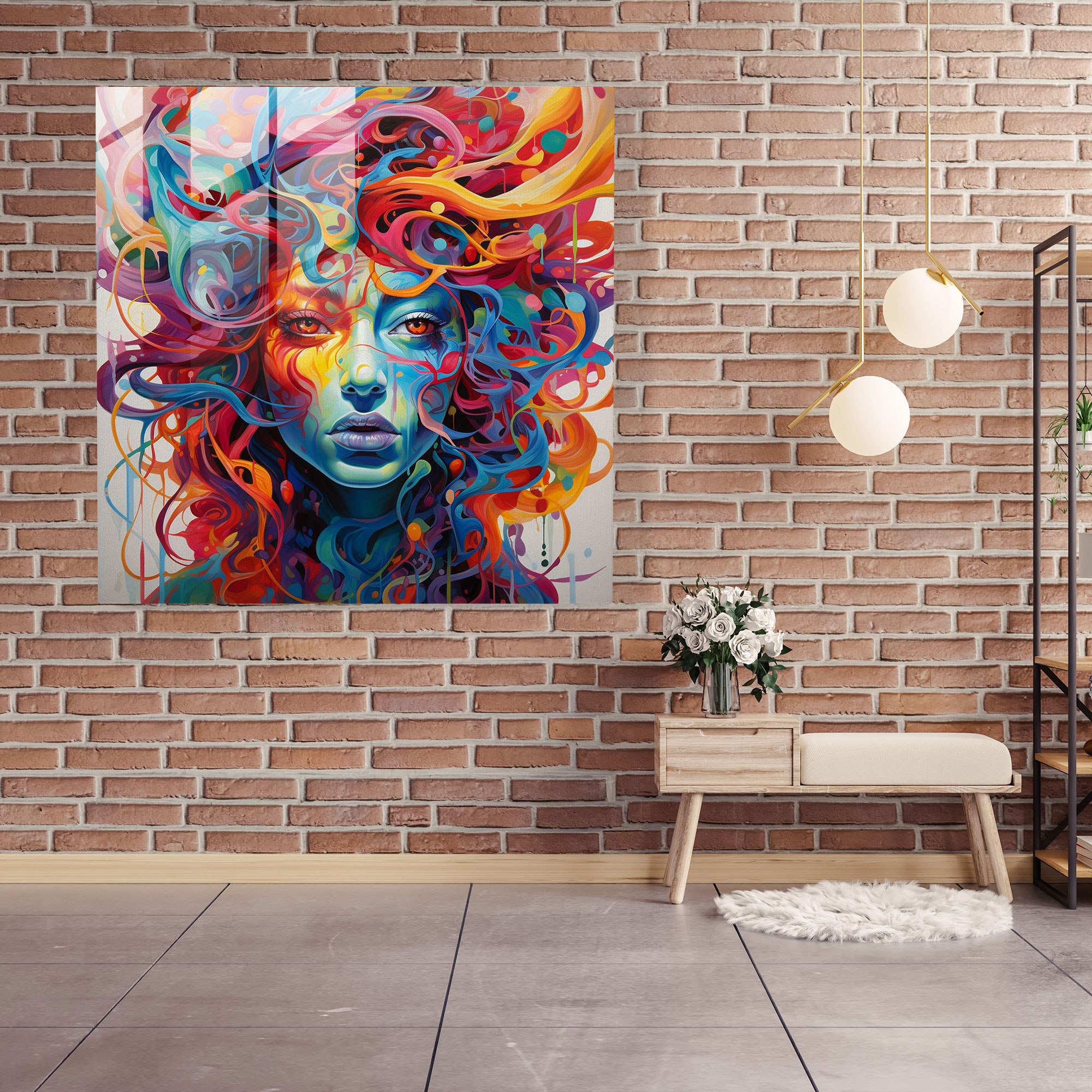 Medusa Glass Print - Medusa, Wall Decoration, Modern Art, Glass Art