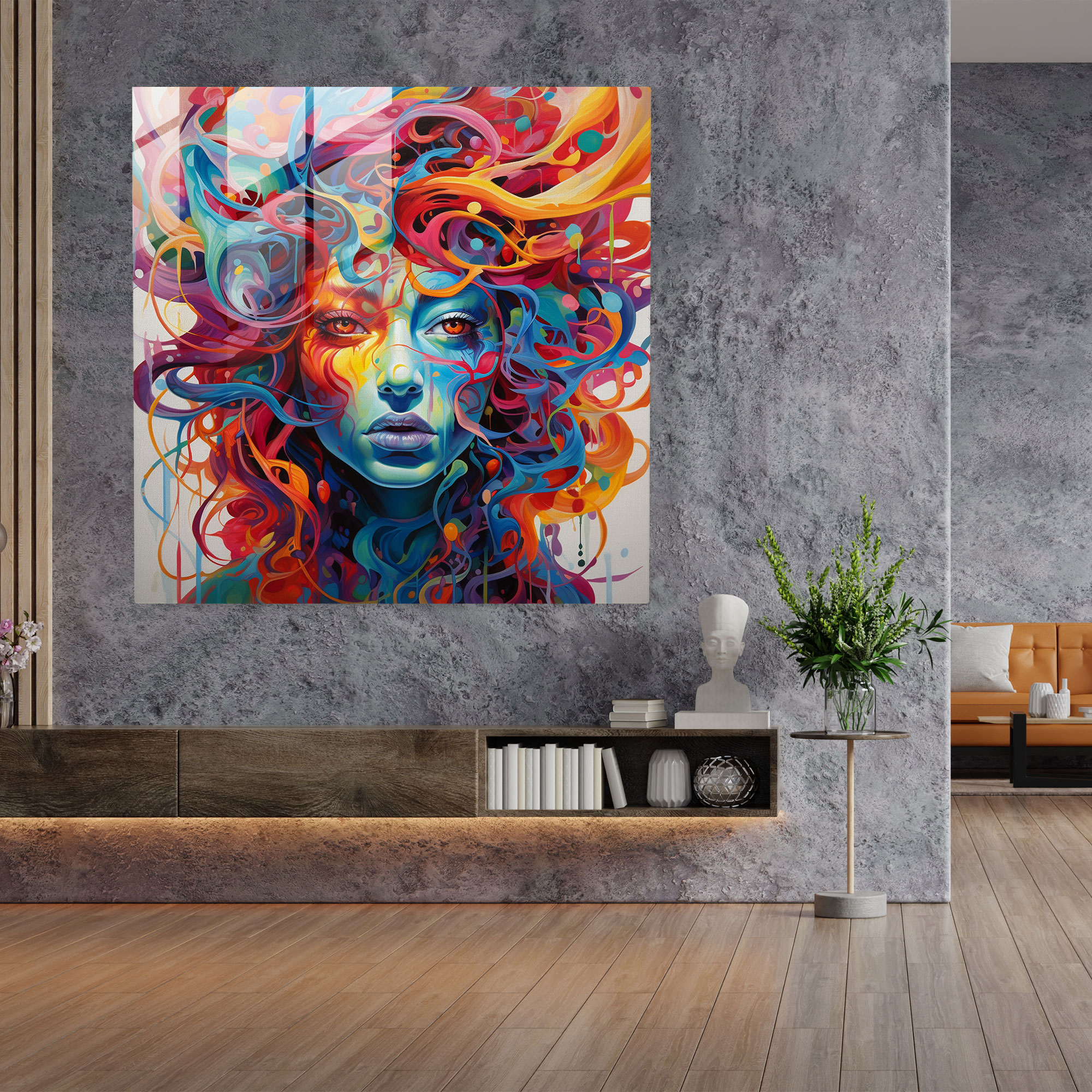 Medusa Glass Print - Medusa, Wall Decoration, Modern Art, Glass Art