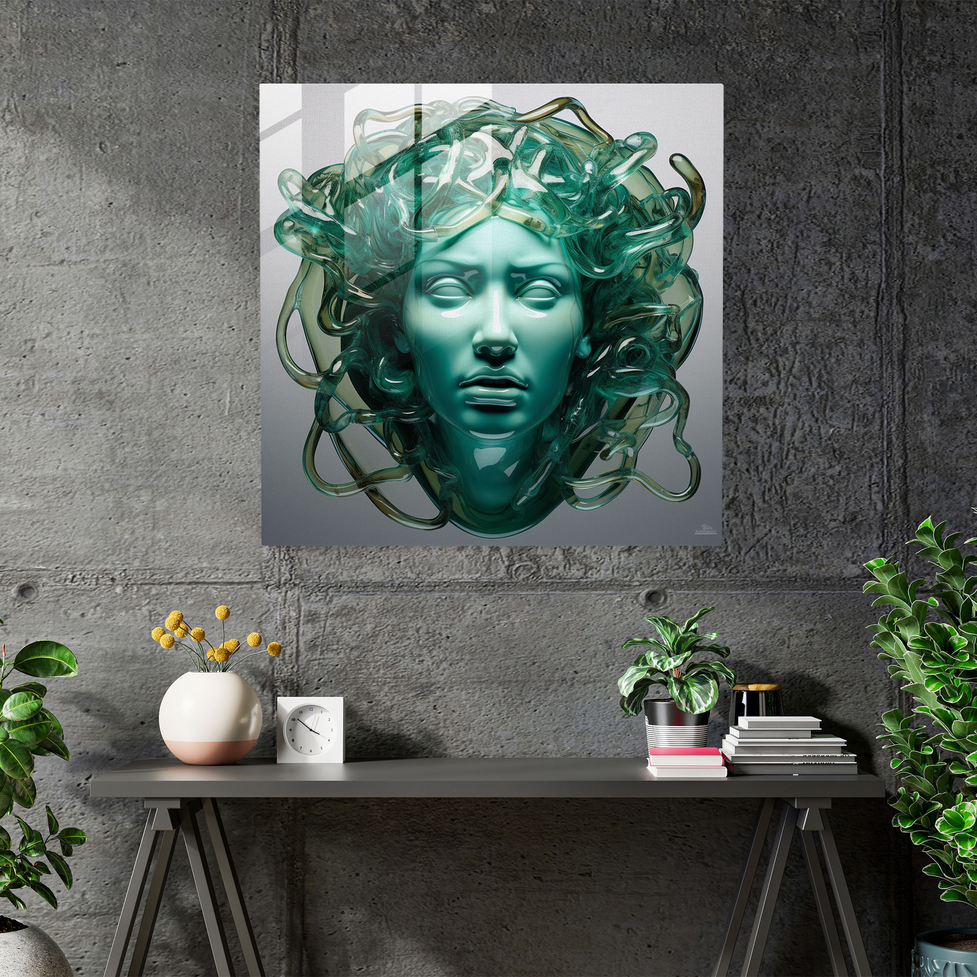 Medusa Glass Wall Art - Lifelike Depiction Of Intense Gaze With Realistic Detail - Medusa, Modern Art, Lifelike, Realistic