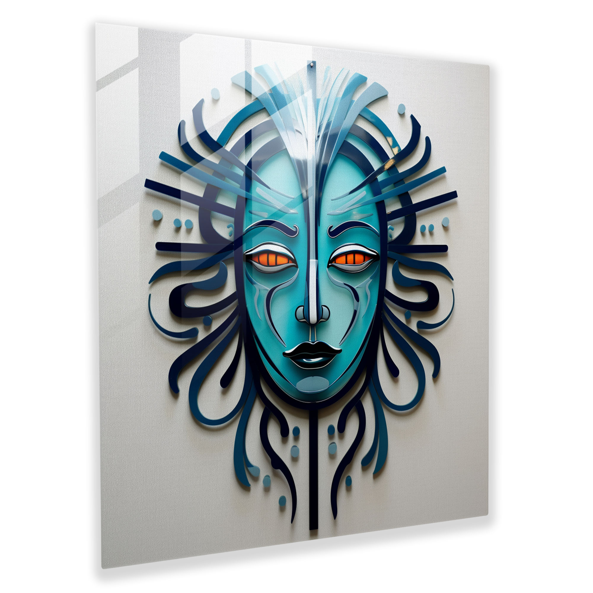 Medusa Geometric Glass Wall Art - Striking Composition Of Geometric Shapes And Lines - Medusa, Lines, Composition, Geometric