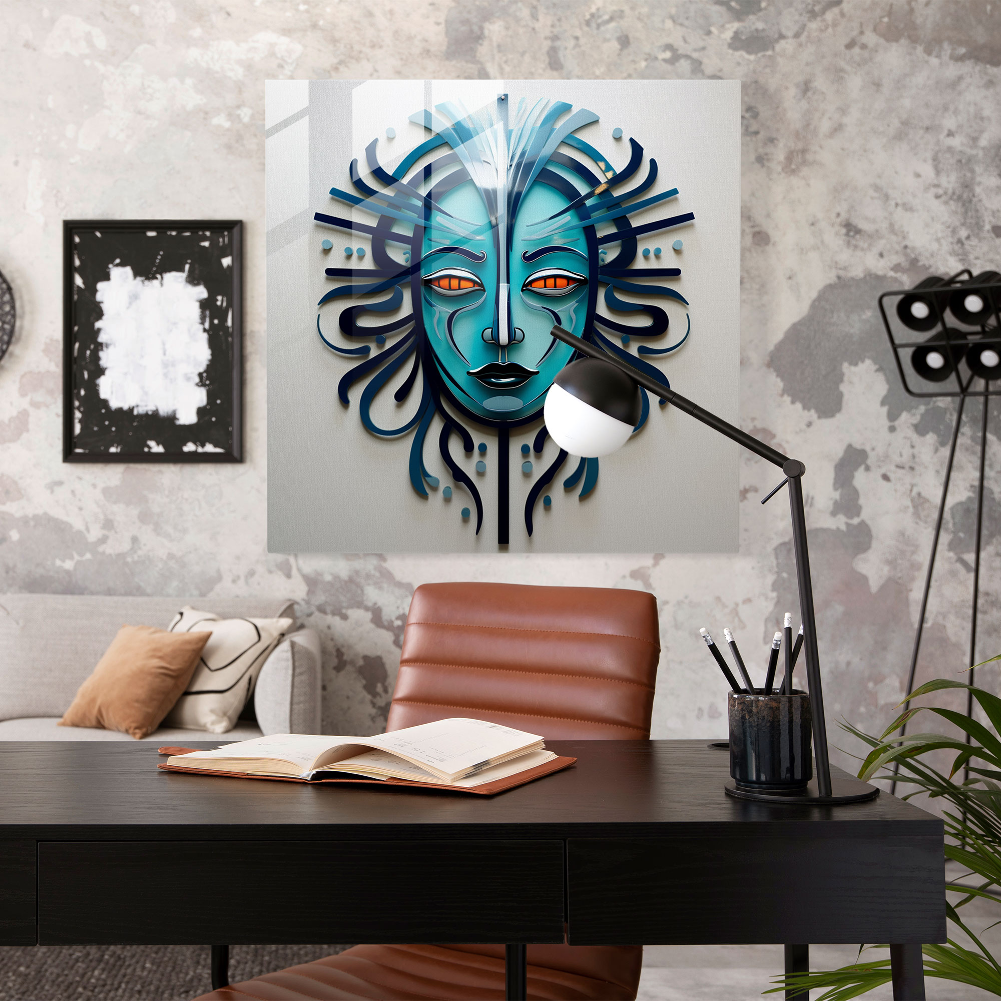Medusa Geometric Glass Wall Art - Striking Composition Of Geometric Shapes And Lines - Medusa, Lines, Composition, Geometric