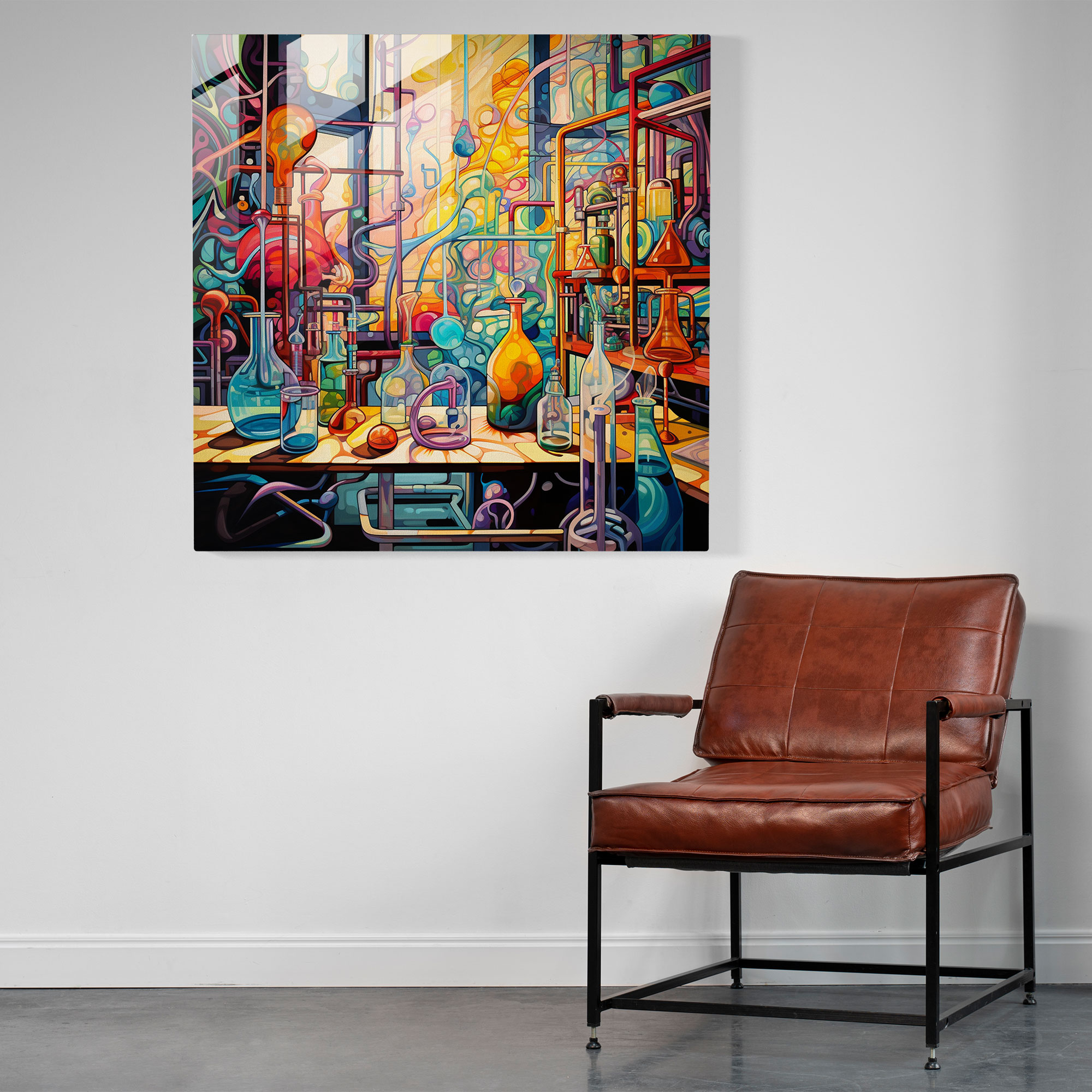 Medicine Lab Glass Print - Medicine, Vibrant Colors, Glass Print, Home Decoration