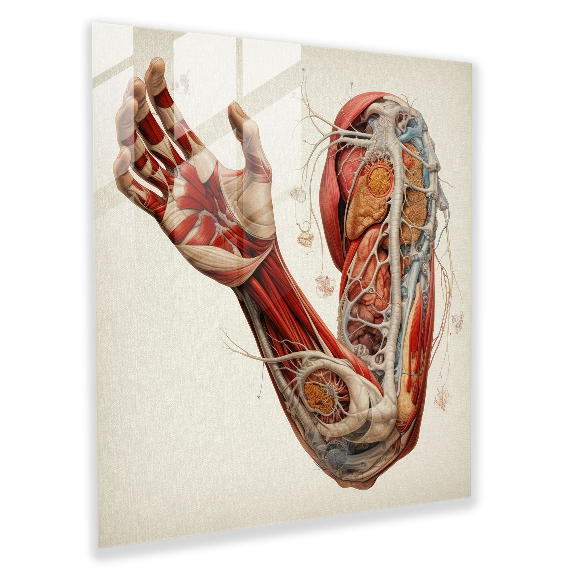 Medicine Anatomy Glass Print - Medicine, Medical Illustration, Realistic, Intricate Details