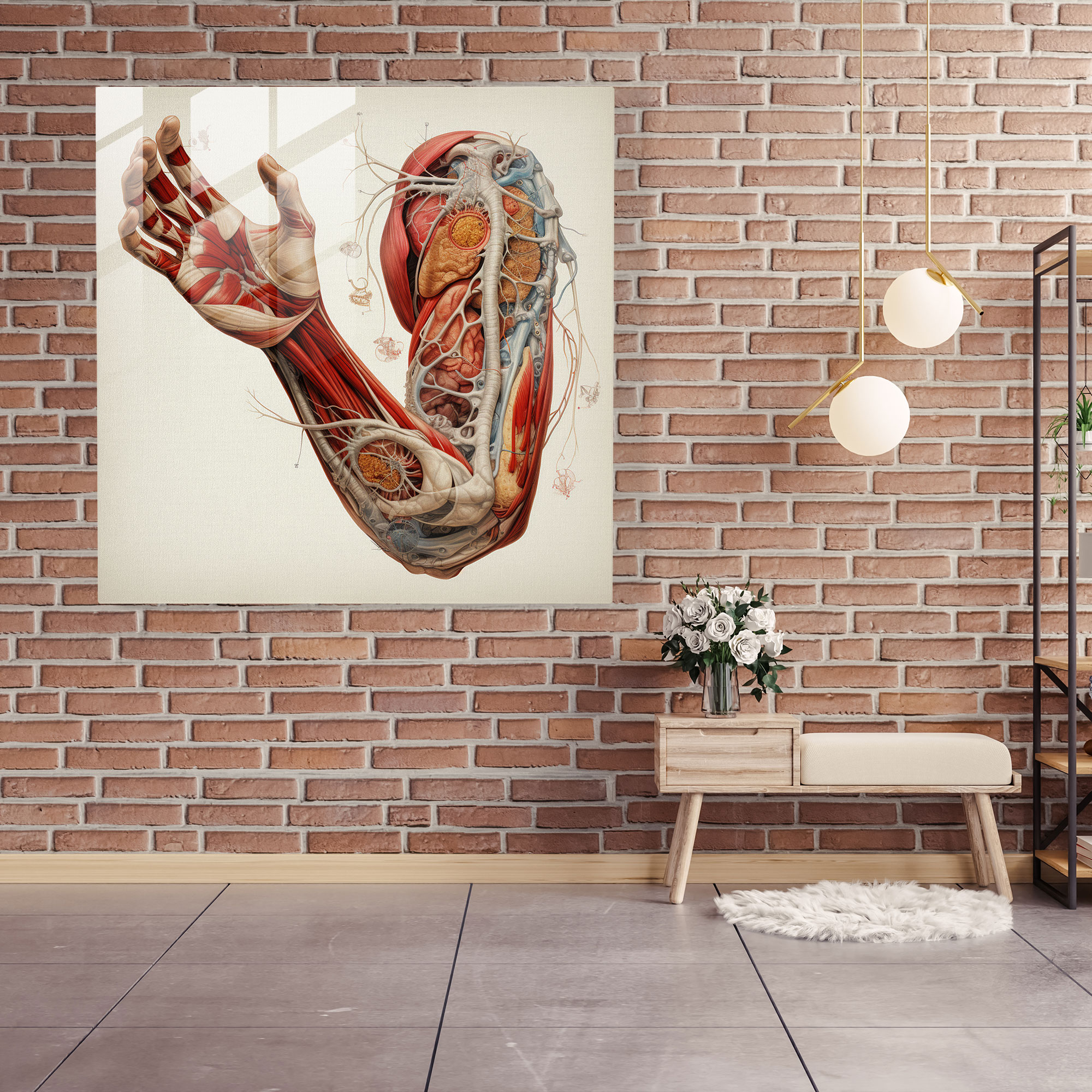 Medicine Anatomy Glass Print - Medicine, Medical Illustration, Realistic, Intricate Details