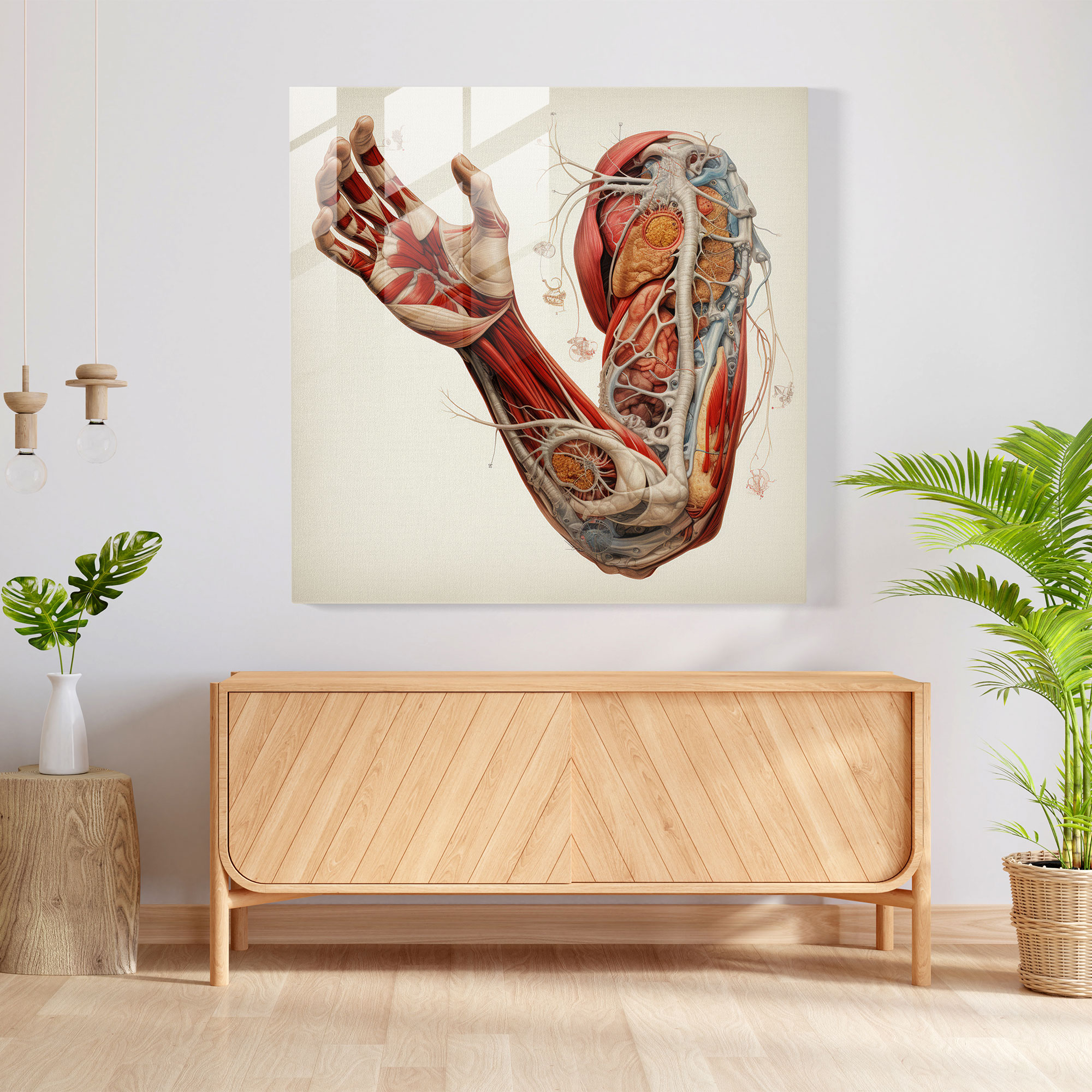 Medicine Anatomy Glass Print - Medicine, Medical Illustration, Realistic, Intricate Details