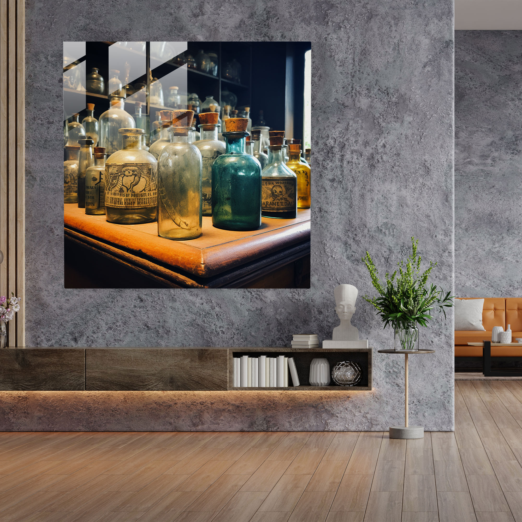 Medicine Apothecary Glass Print - Medicine, Vintage Apothecary Bottles, Medicine, Antique Design