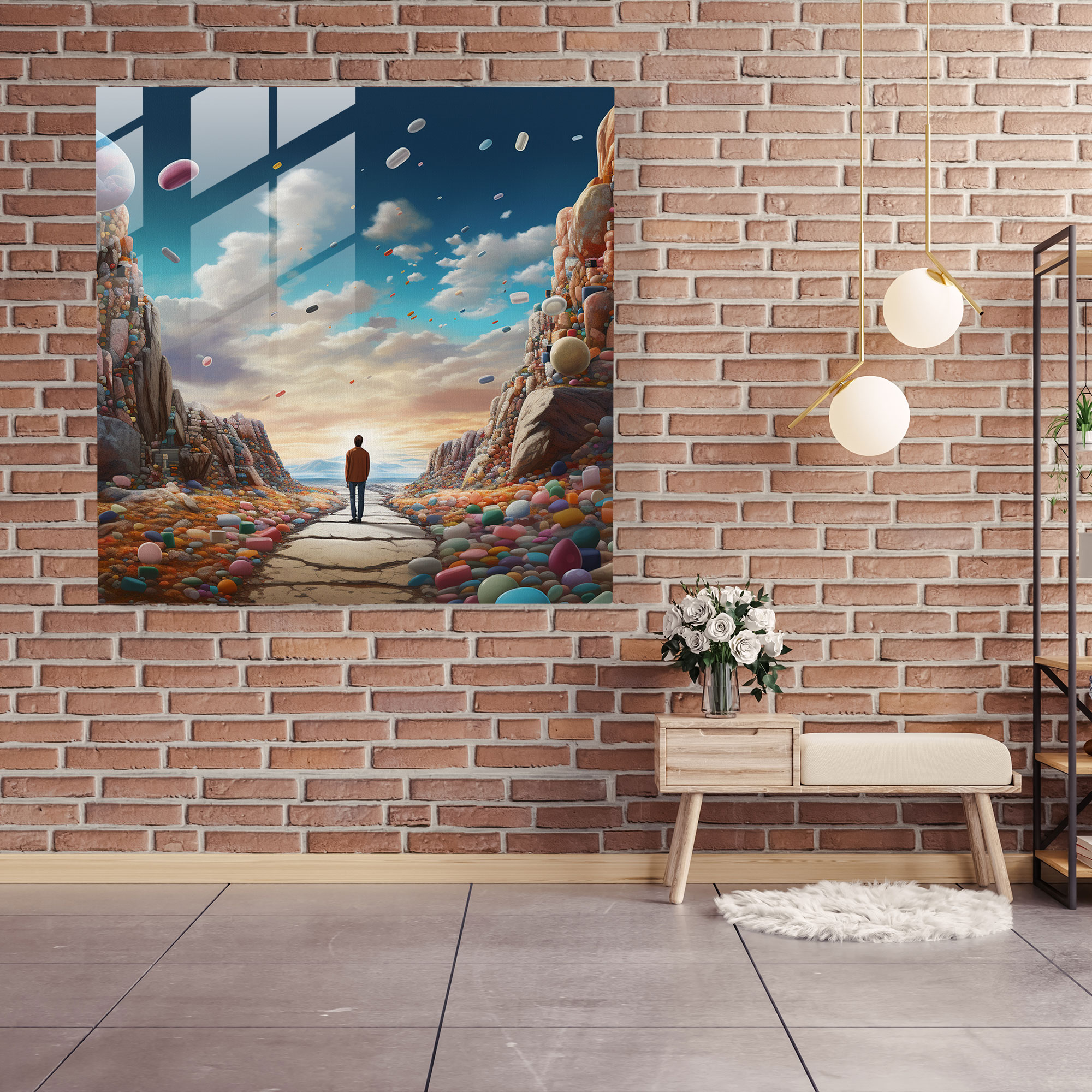 Medicine Surreal Glass Print - Medicine, Home Decoration, Influence Of Medicines, Glass Wall Art
