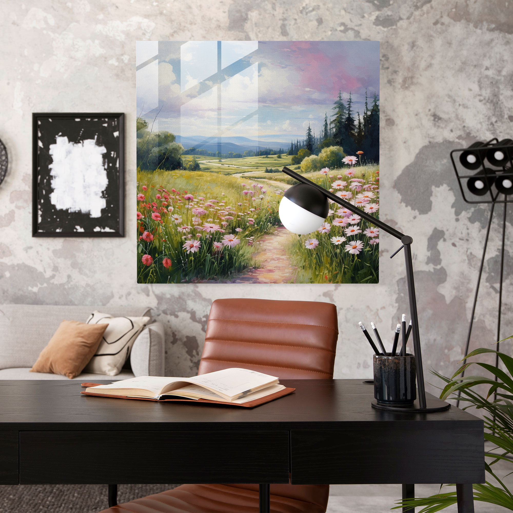 Medicine Serene Landscape Glass Print - Medicine, Glass Print, Medicinal Plants, Home Decoration