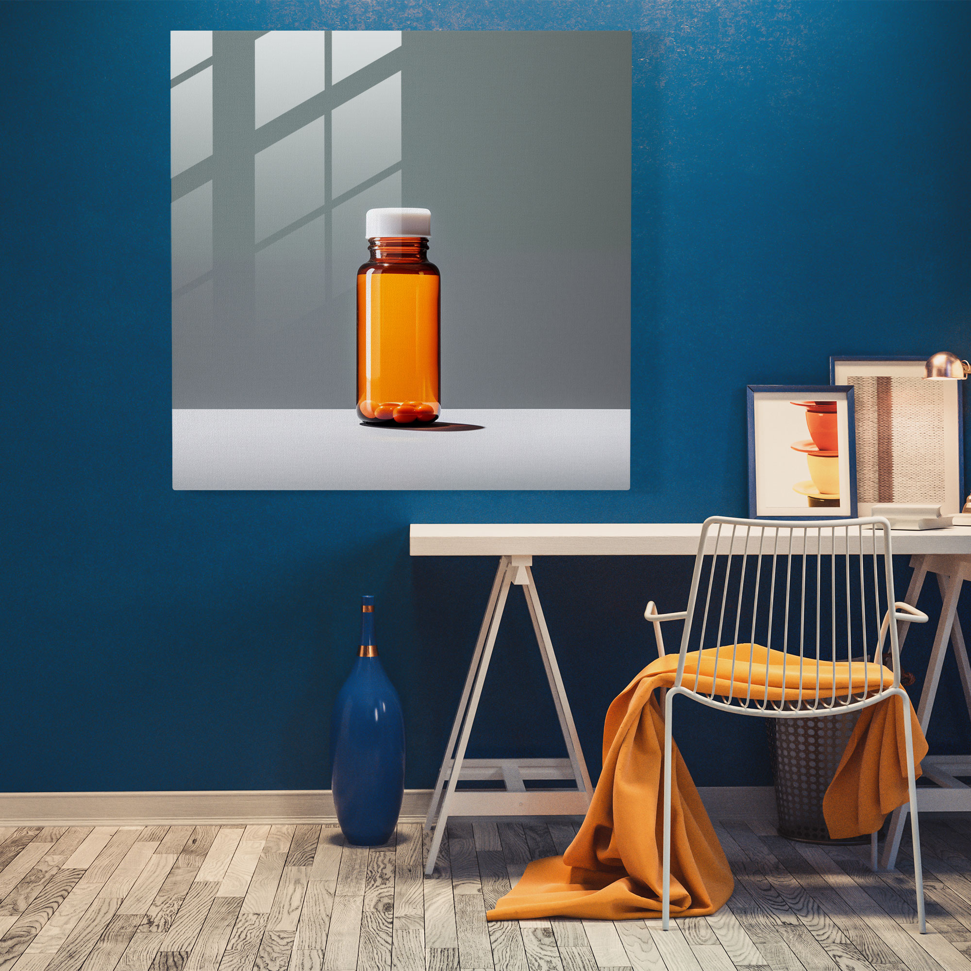 Medicine Pill Bottle Glass Print - Medicine, Medicine, Home Decoration, Wall Decoration
