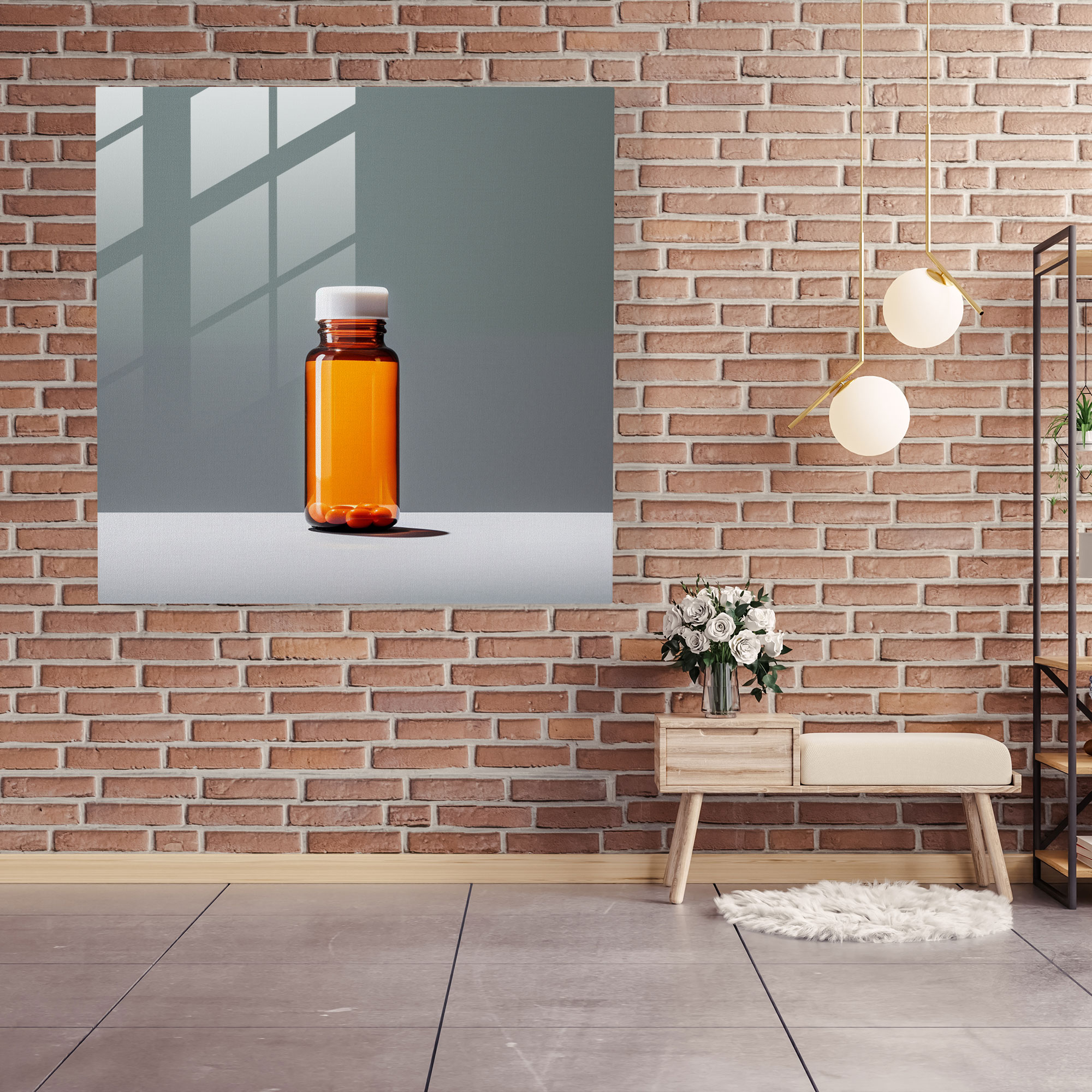 Medicine Pill Bottle Glass Print - Medicine, Medicine, Home Decoration, Wall Decoration