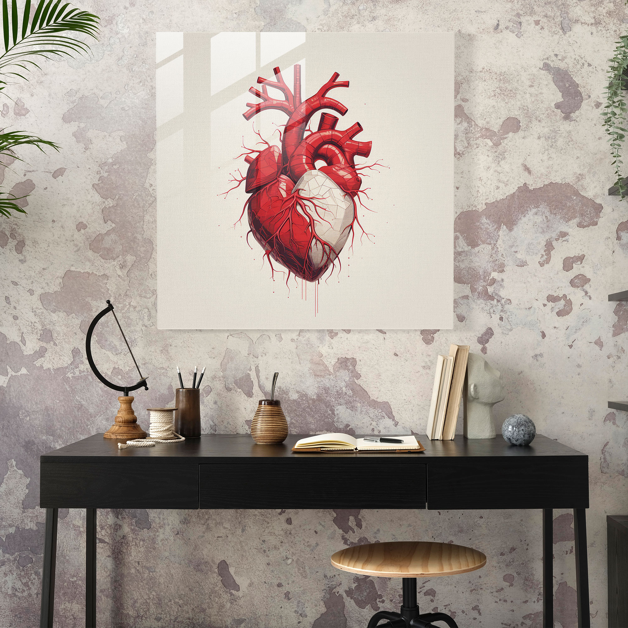 Medicine Heartbeat Glass Print - Medicine, Glass Wall Art, Glass Print, Strength
