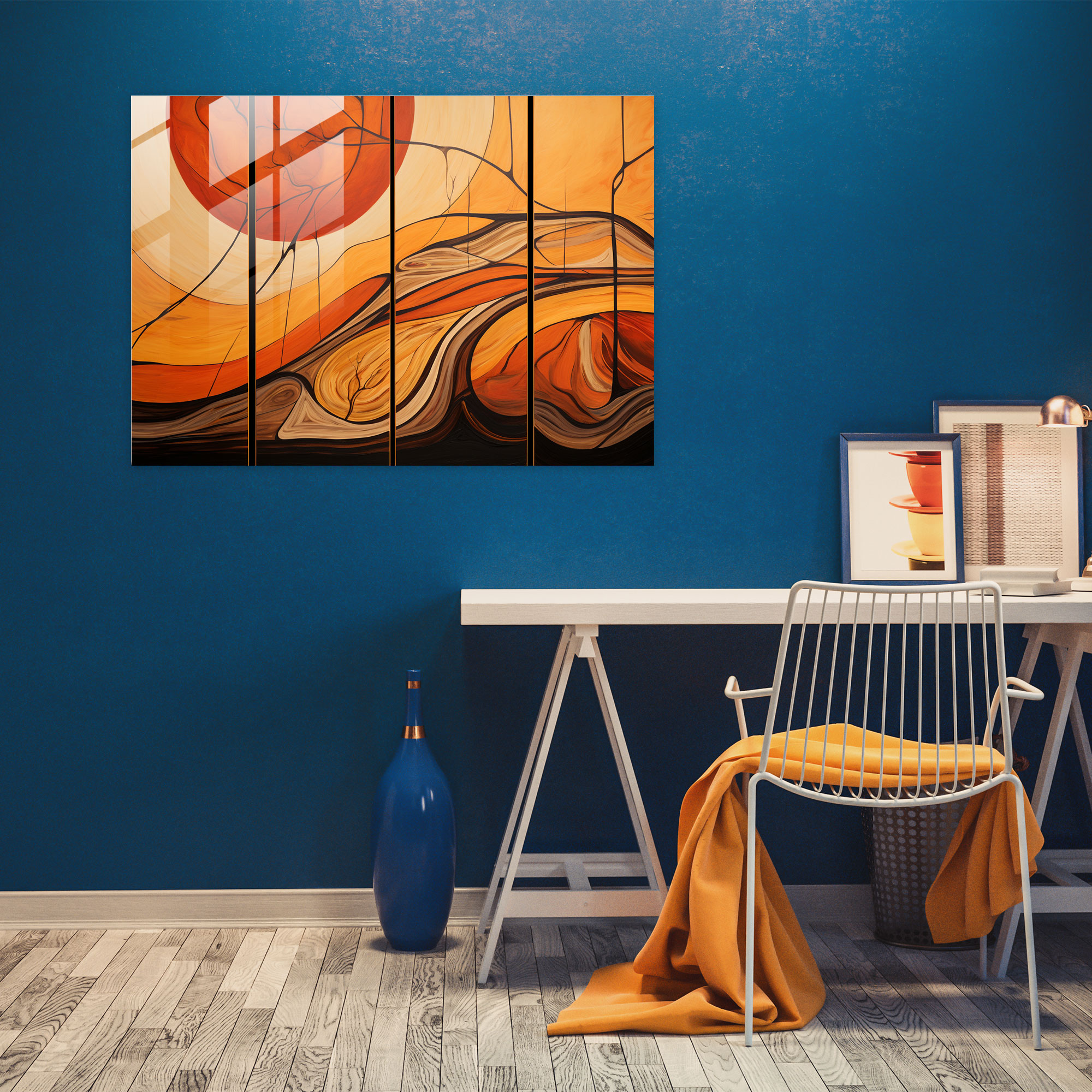 Mesolithic Abstract Glass Print - Mesolithic, Modern Art, Contemporary Art, Abstract Designs