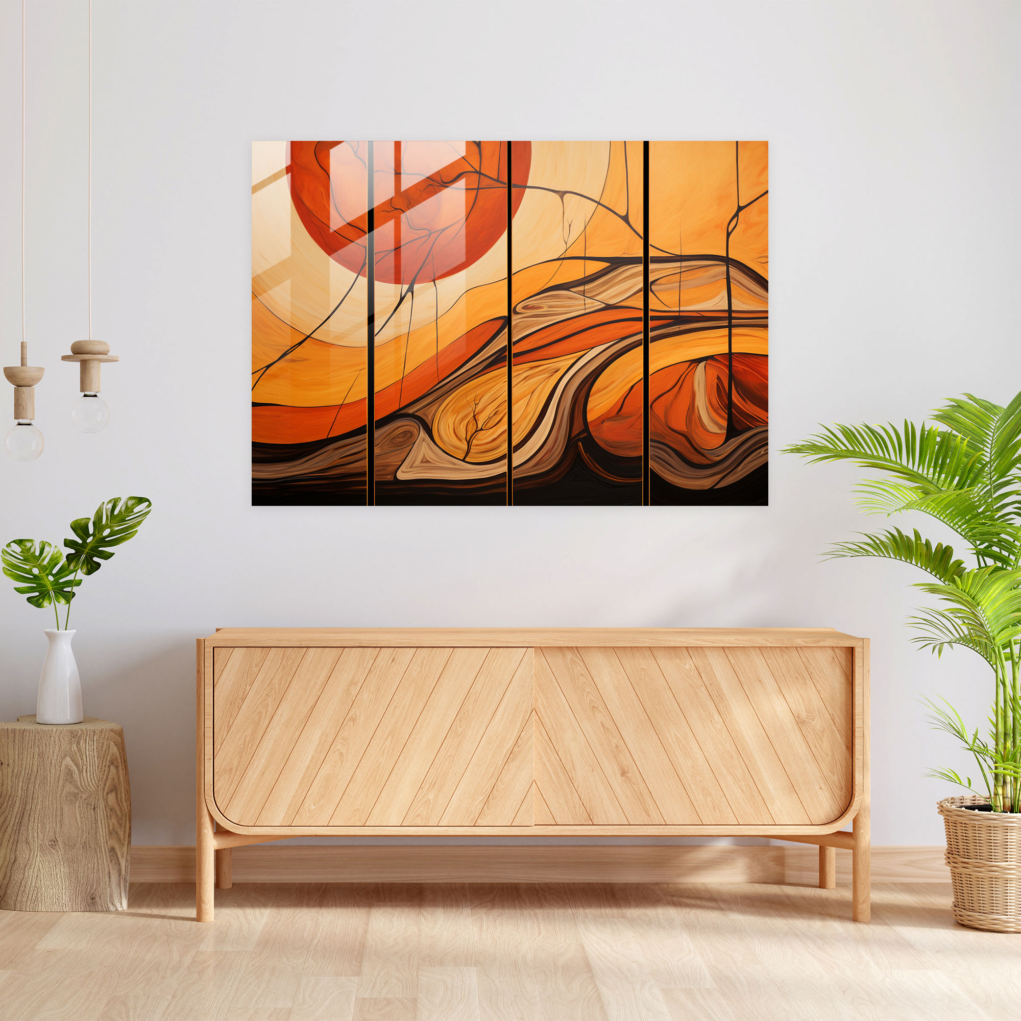 Mesolithic Abstract Glass Print - Mesolithic, Modern Art, Contemporary Art, Abstract Designs