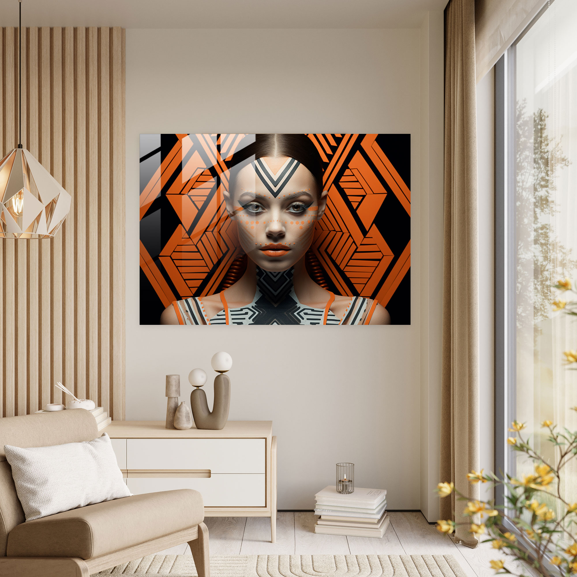 Mesolithic Geometric Glass Print - Mesolithic, Wall Decoration, Home Decoration, Mesolithic