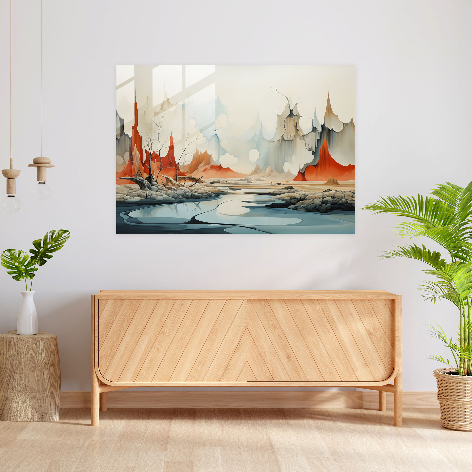 Mesolithic Abstract Landscapes Glass Print - Mesolithic, Modern Art, Glass Print, Wild Nature