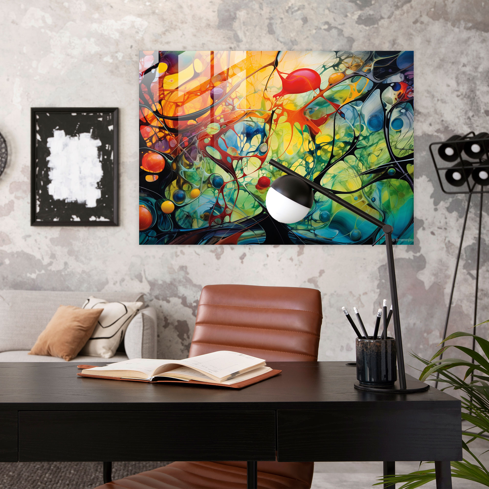 Mesolithic Abstract Glass Print - Mesolithic, Abstract Design, Wall Decoration, Glass Print