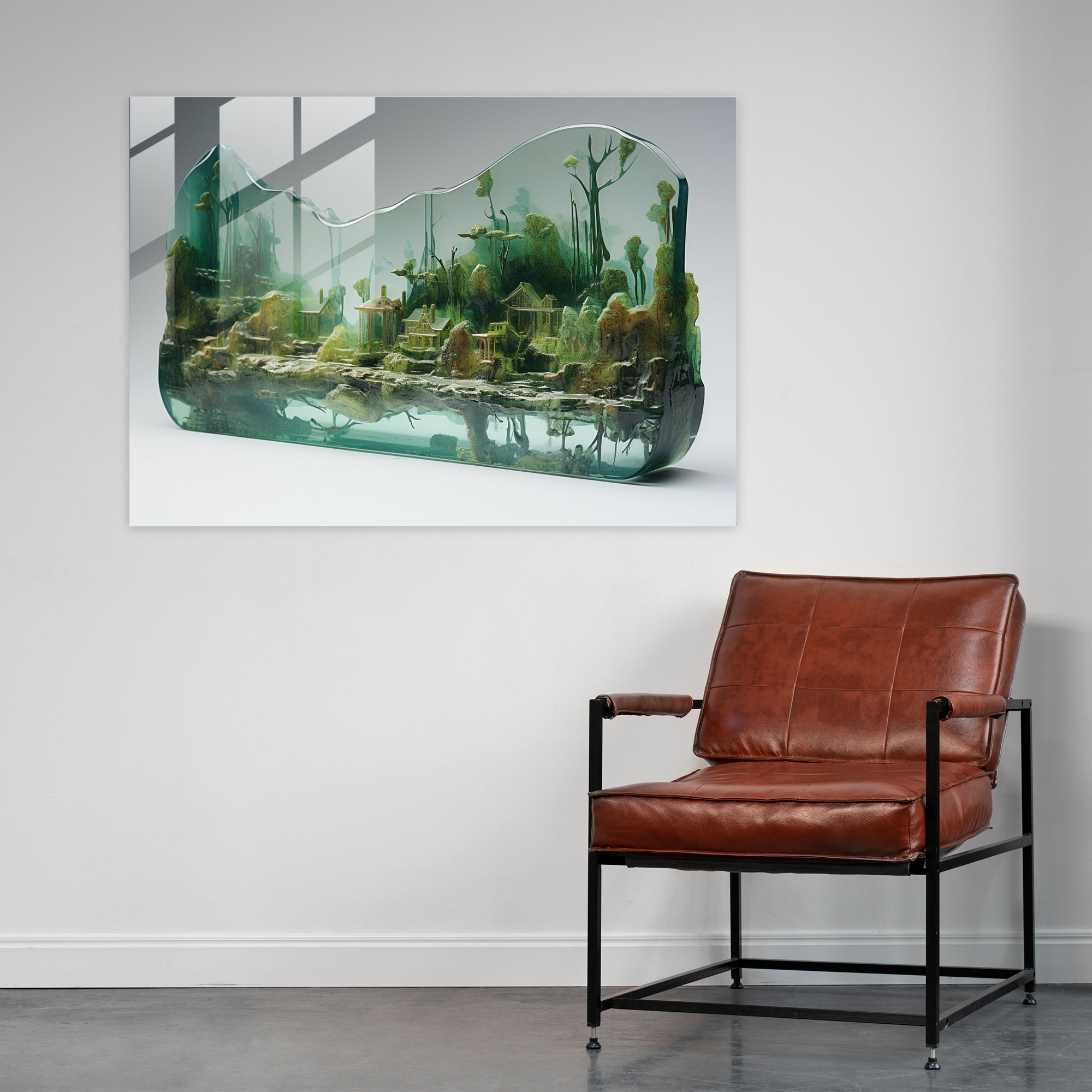 Mesolithic Lakeside Glass Wall Art - Mesolithic, Lush Greenery, Glass Print, Glass Art