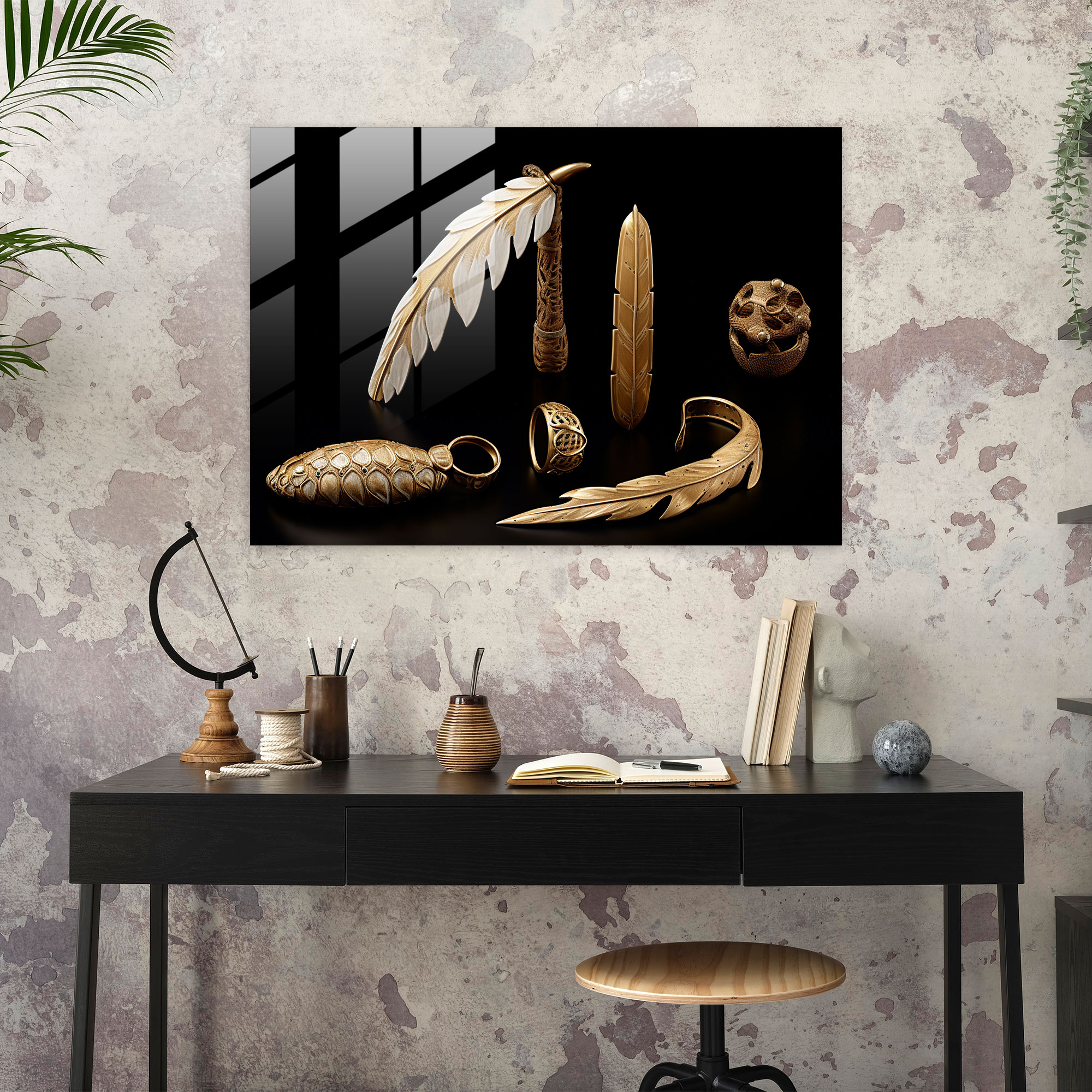 Mesolithic Glass Wall Art - Jewelry Elegance - Mesolithic, Home Decoration, Glass Art, Jewelry Design