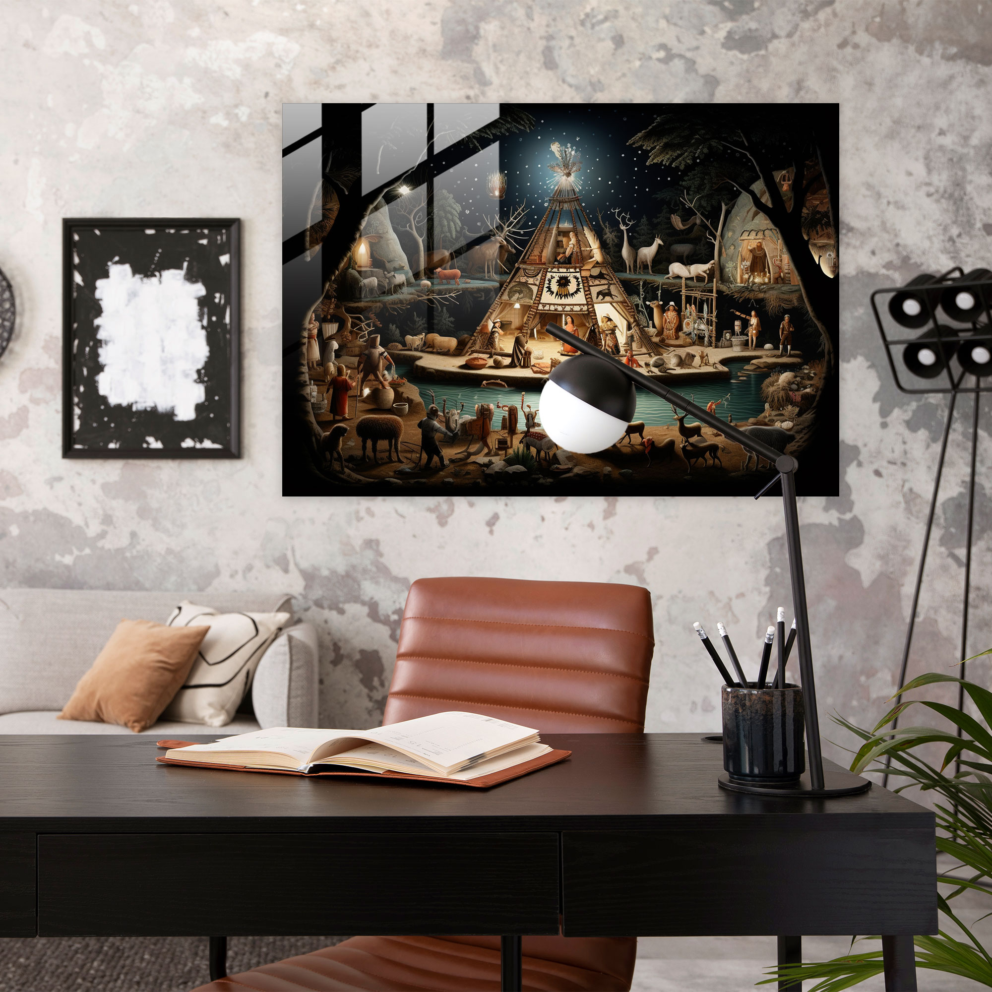 Mesolithic Community Celebration Home Decoration - Mesolithic, Wall Decoration, Glass Print, Glass Art