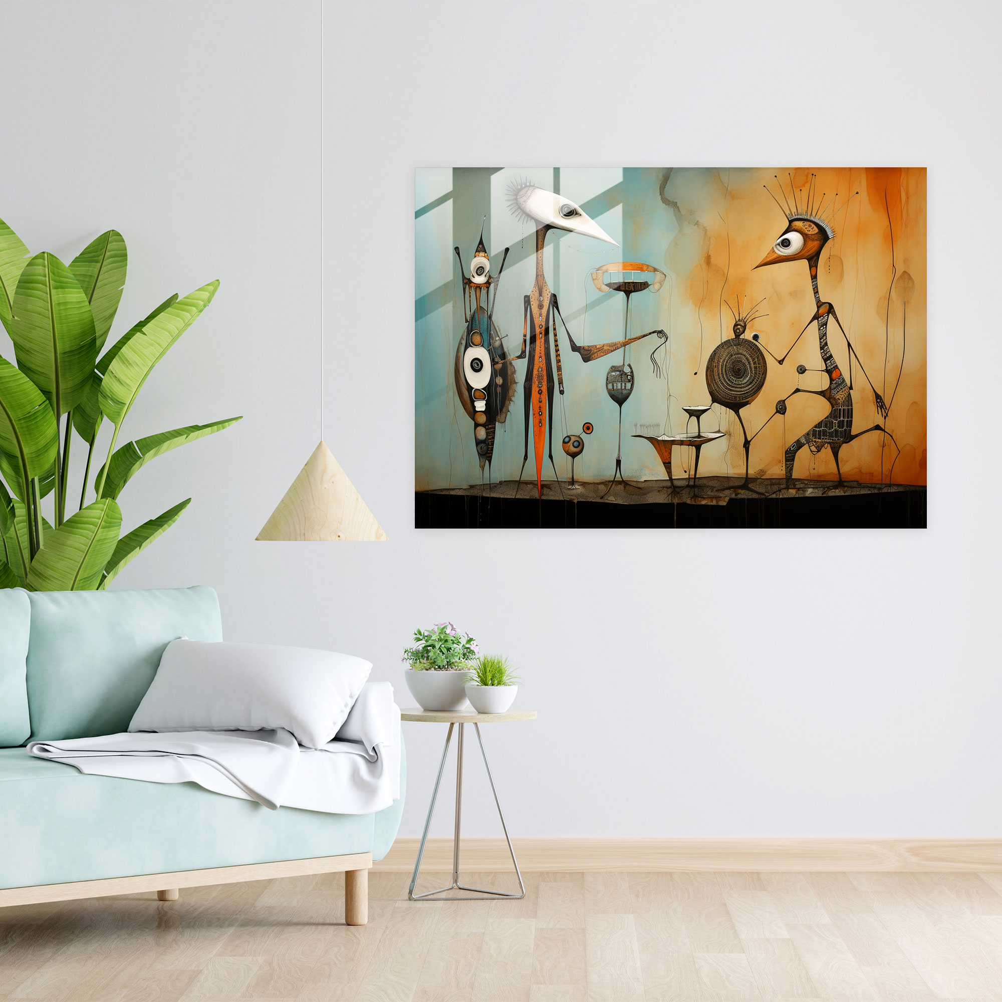 Mesolithic Glass Wall Art: Whimsical Mixed Media - Mesolithic, Glass Art, Fusion, Glass Wall Art