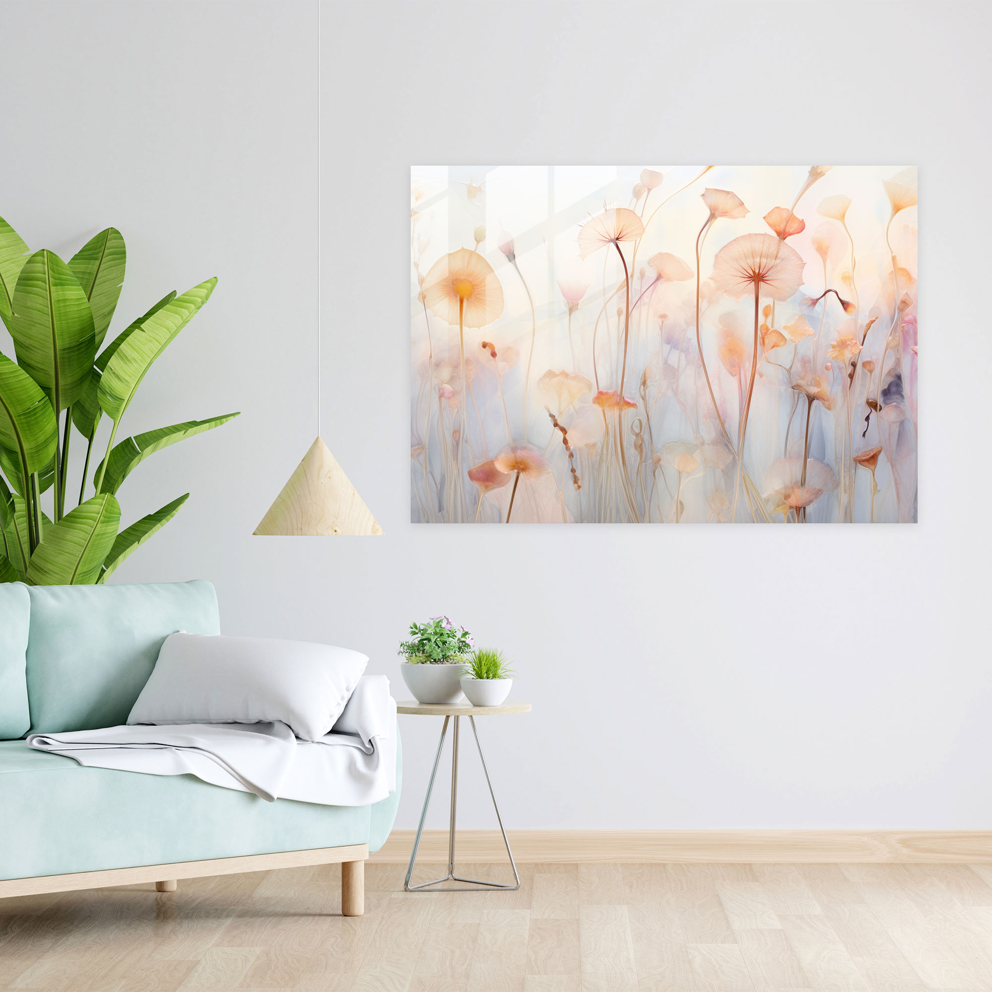 Paleolithic Impressionist Flora And Fauna Glass Print - Mesolithic, Paleolithic Glass Print, Impressionist Style, Modern Art