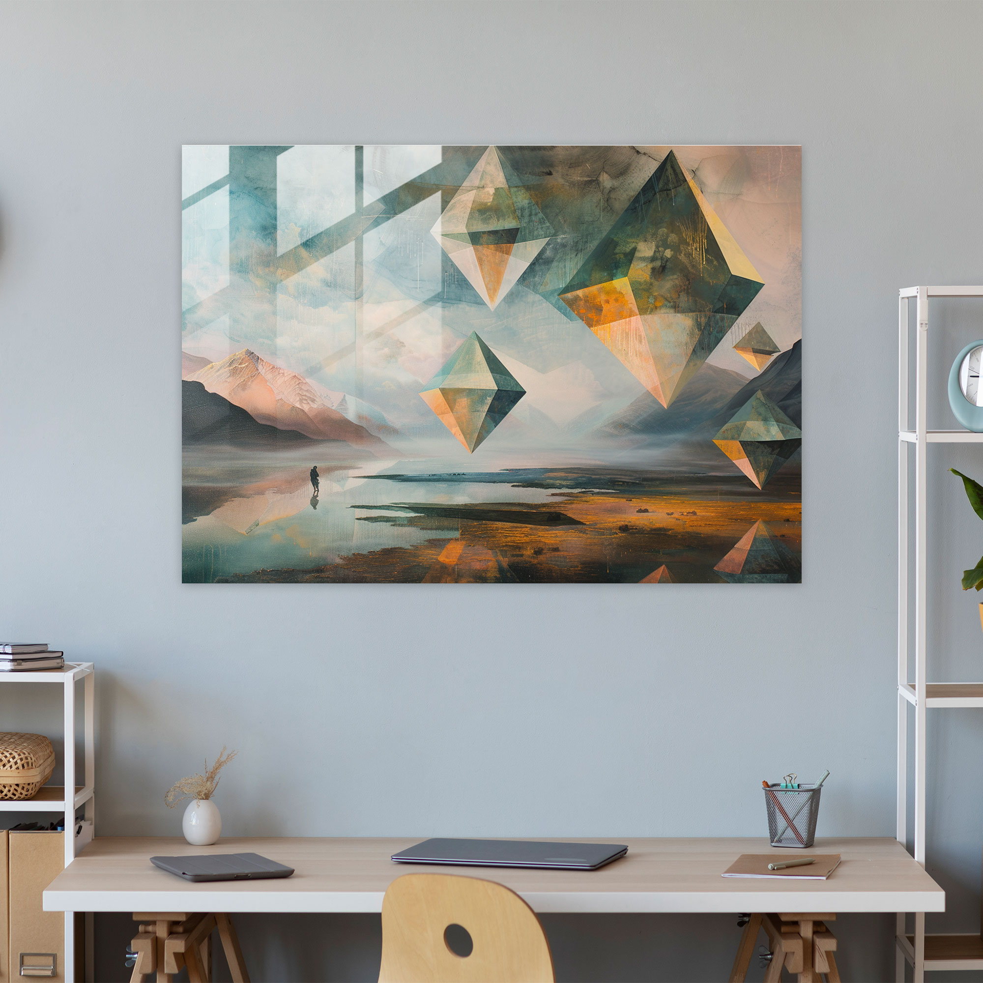 Metaphysical Painting Glass Print - Metaphysical Painting, Glass Art, Modern Art, Metaphysical Painting