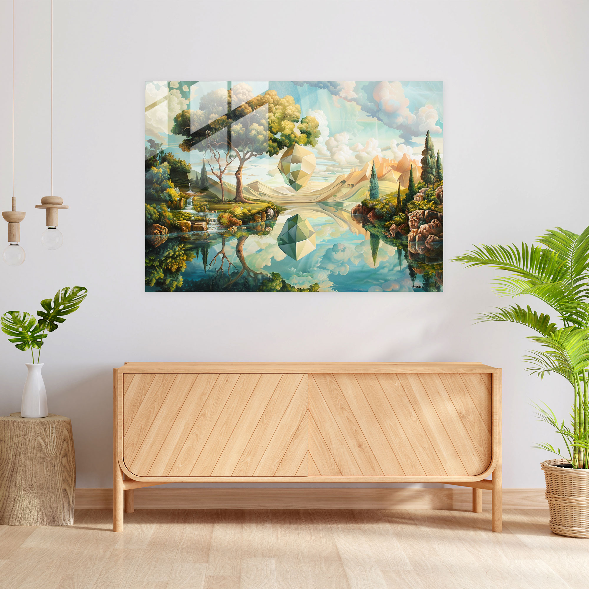 Metaphysical Painting Glass Print - Metaphysical Painting, Glass Print, Modern Art, Glass Wall Art