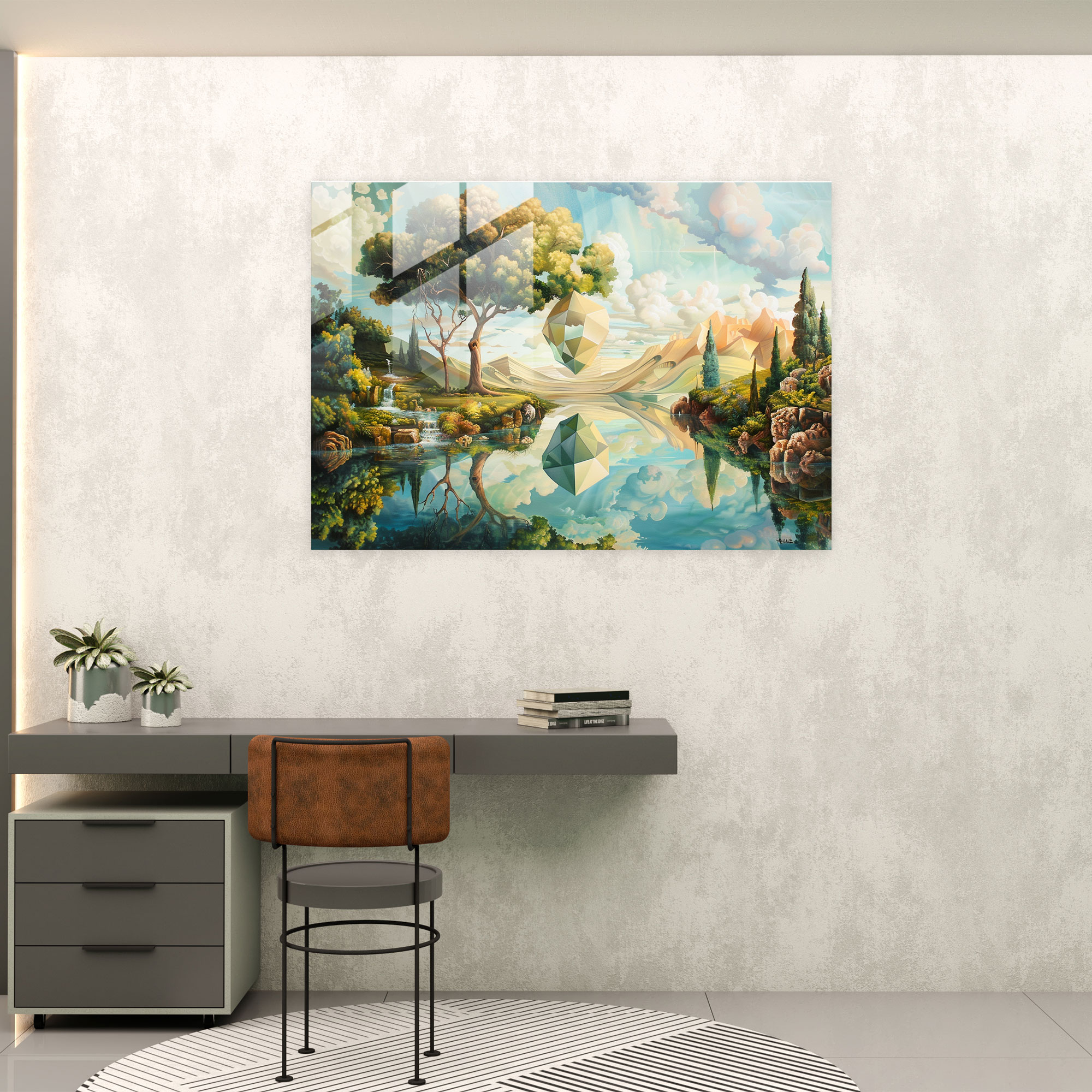 Metaphysical Painting Glass Print - Metaphysical Painting, Glass Print, Modern Art, Glass Wall Art