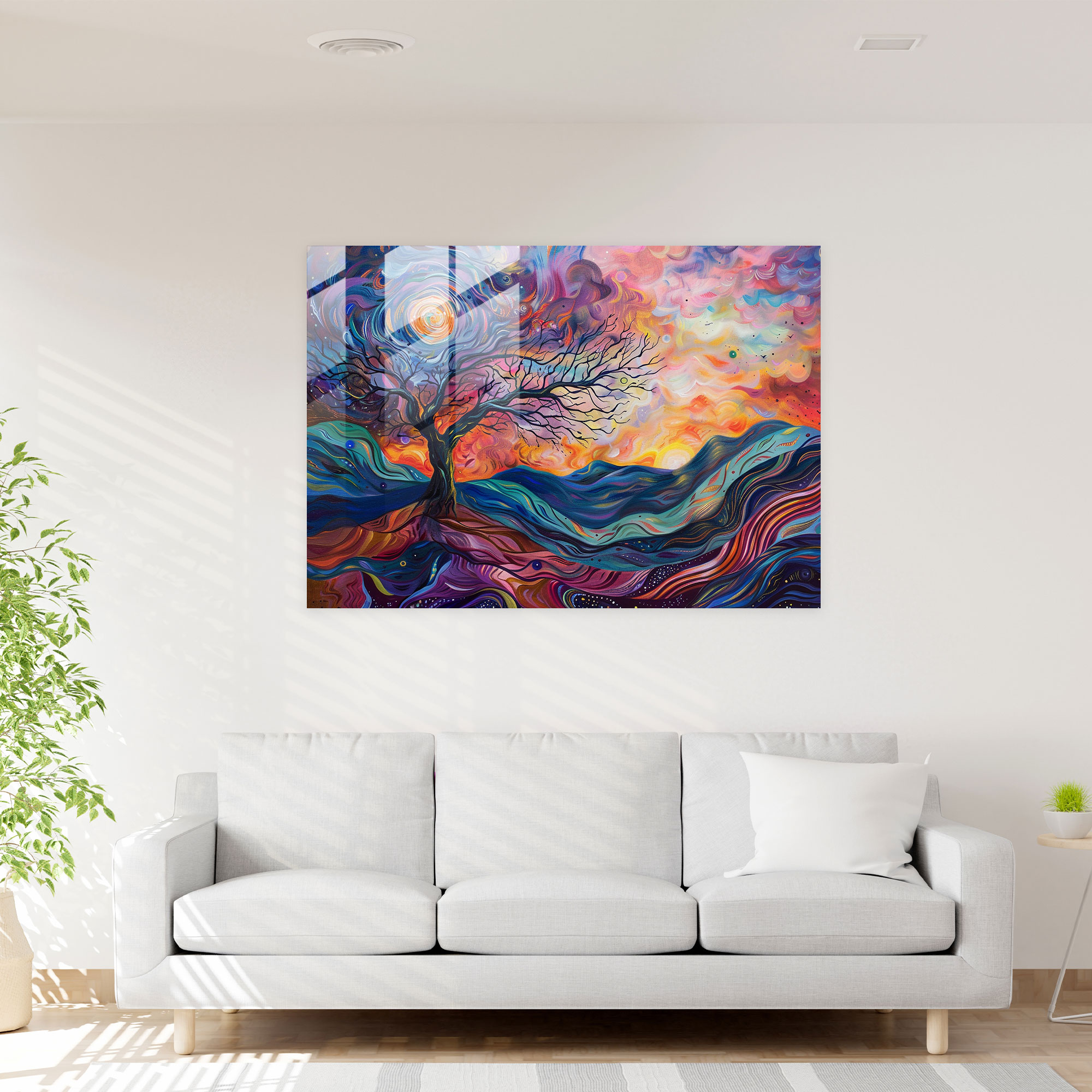 Metaphysical Painting Wall Decoration - Metaphysical Painting, Wall Decoration, Glass Art, Cosmic Landscape