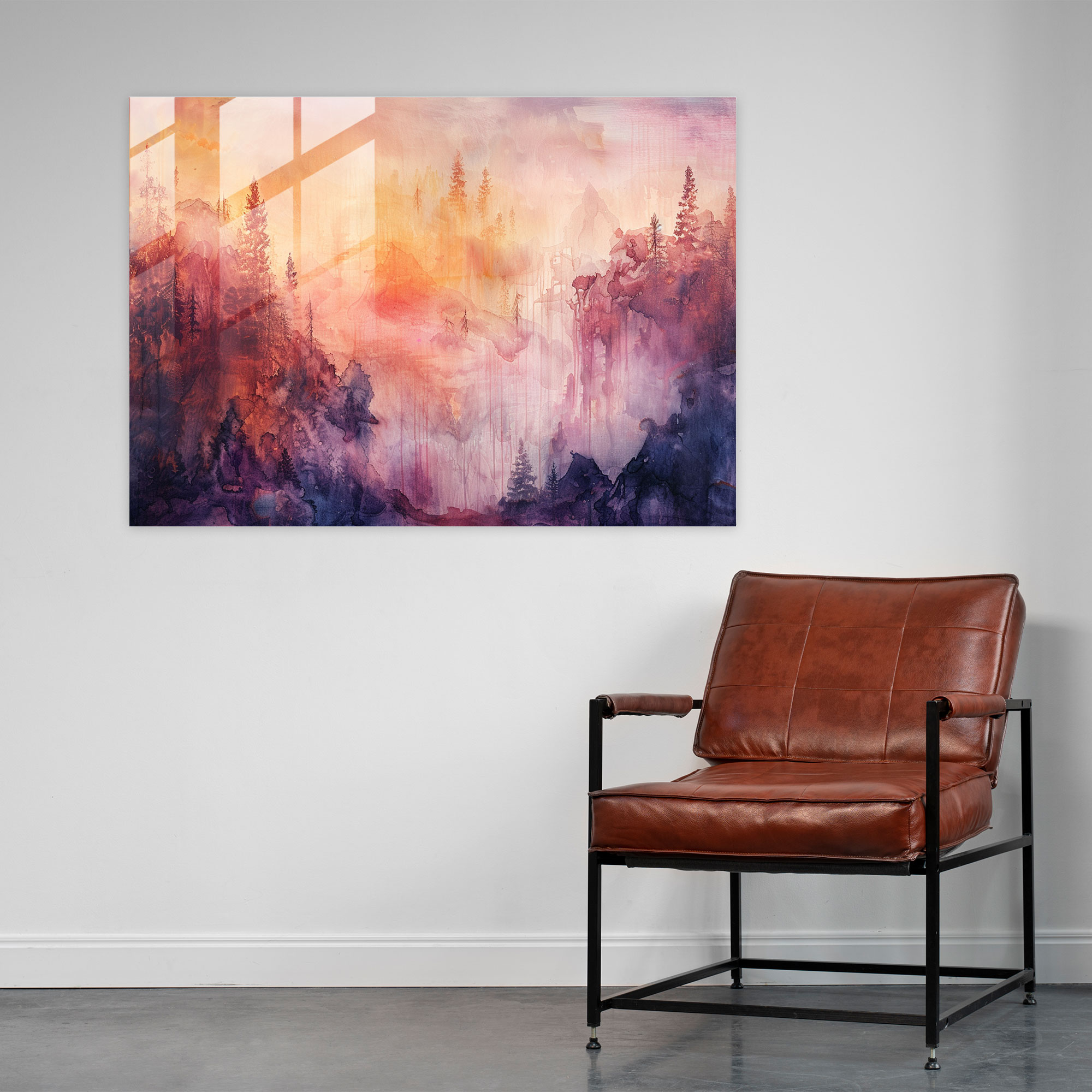 Metaphysical Painting Glass Print - Metaphysical Painting, Otherworldly Landscape, Glass Art, Home Decoration