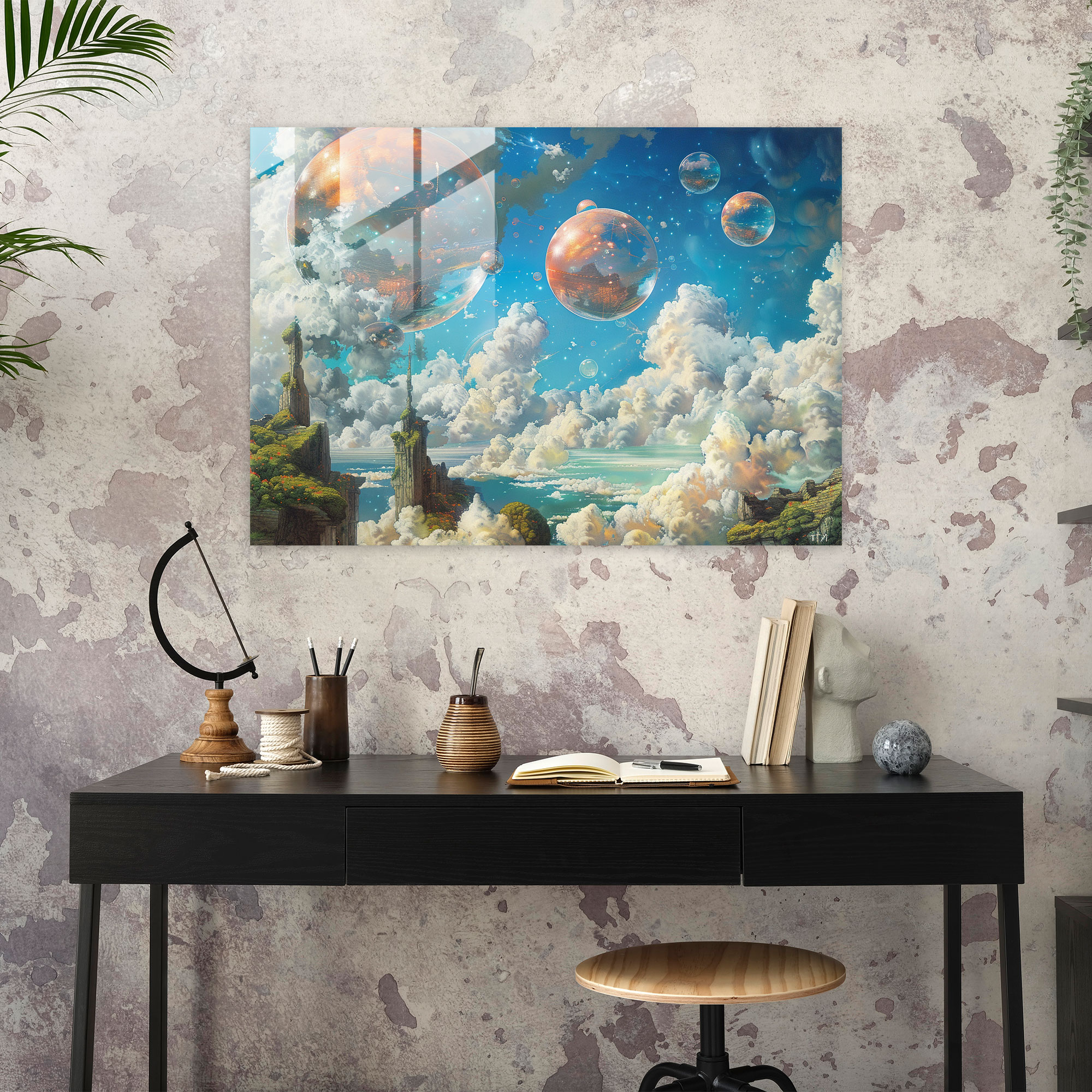 Metaphysical Glass Print - Metaphysical Painting, Home Decoration, Metaphysical Painting, Modern Art