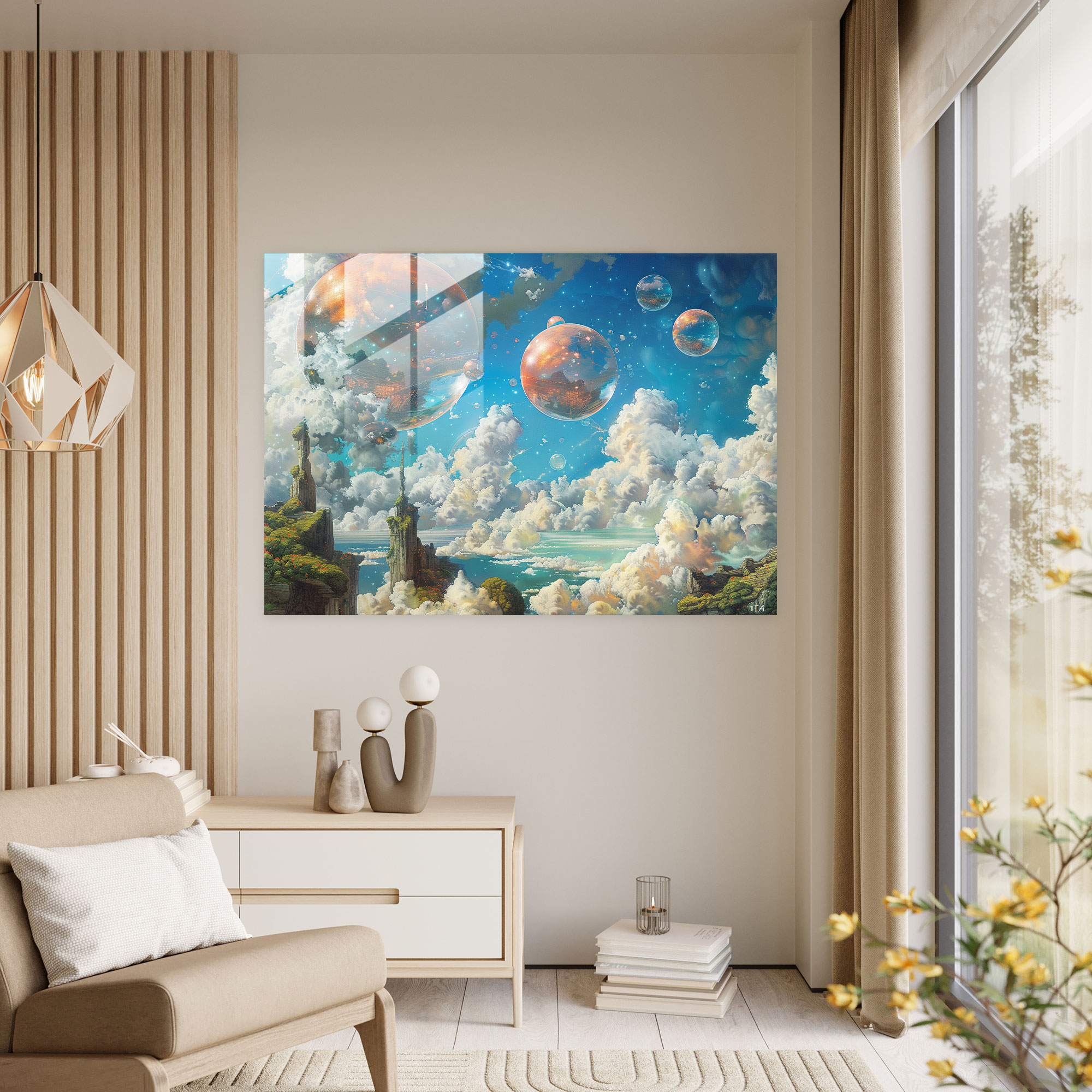 Metaphysical Glass Print - Metaphysical Painting, Home Decoration, Metaphysical Painting, Modern Art