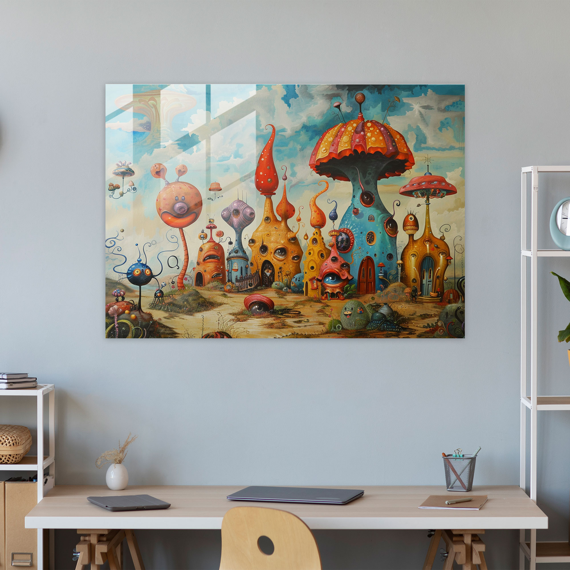 Metaphysical Glass Print - Metaphysical Painting, Metaphysical Painting, Home Decoration, Glass Print