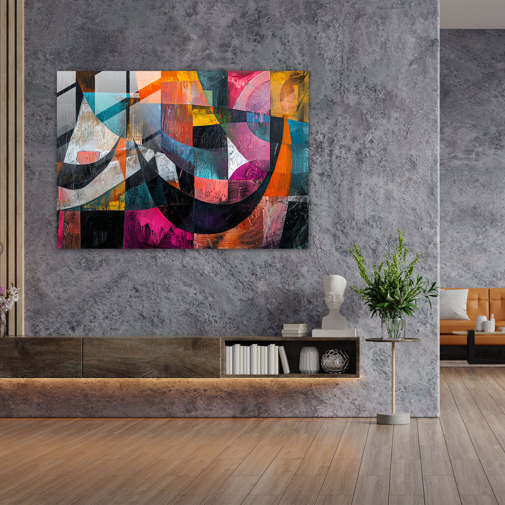 Metaphysical Painting Glass Art - Metaphysical Painting, Abstract, Colors, Modern Art