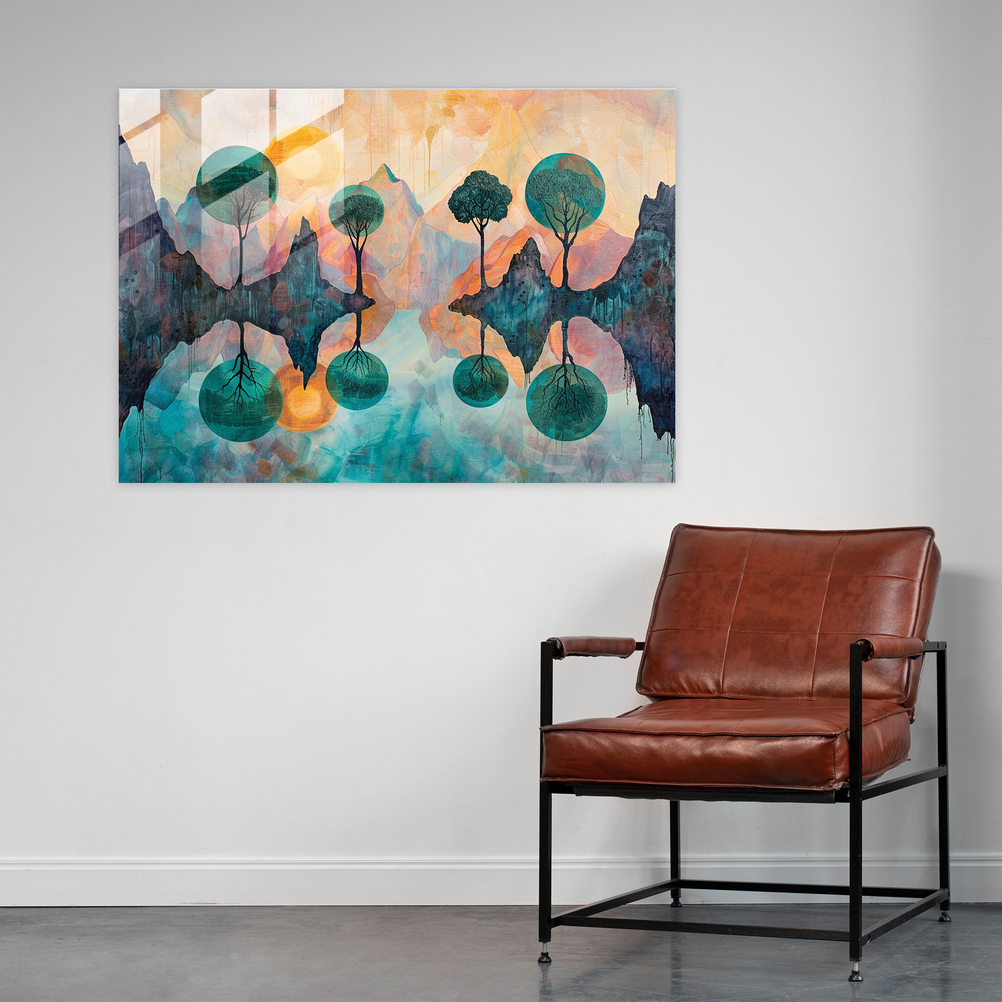 Metaphysical Painting Glass Art - Metaphysical Painting, Landscape, Otherworldly, Metaphysical Painting