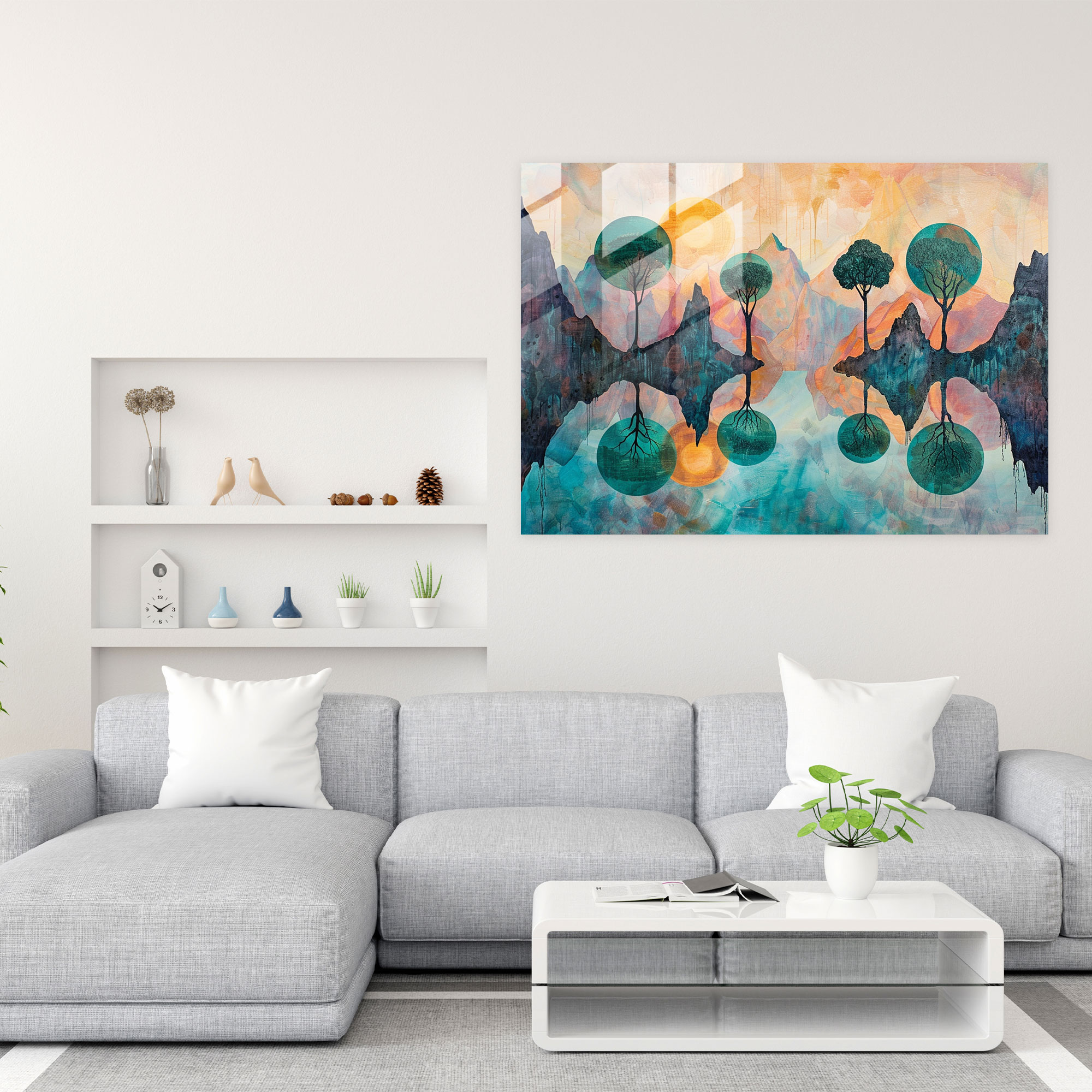 Metaphysical Painting Glass Art - Metaphysical Painting, Landscape, Otherworldly, Metaphysical Painting