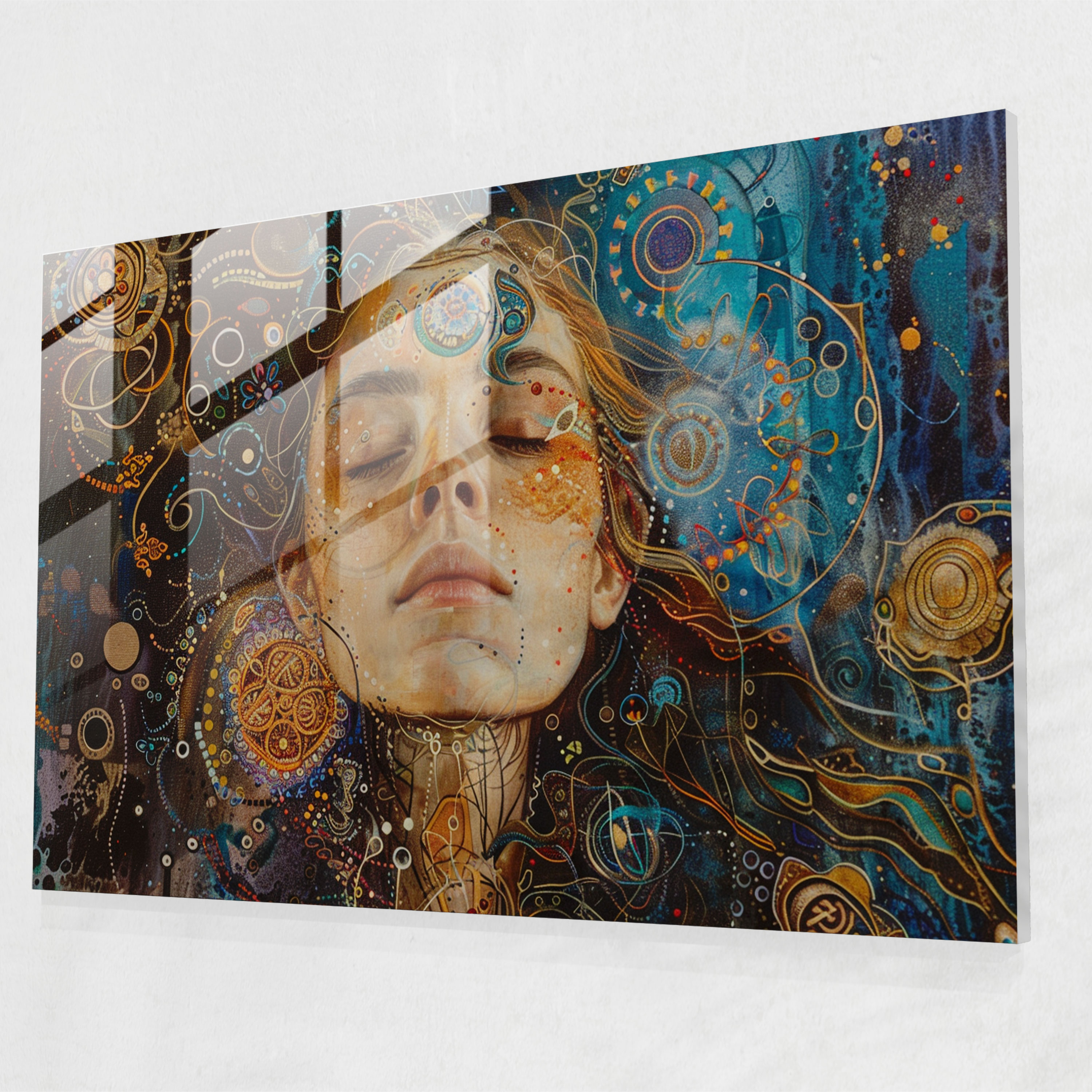 Metaphysical Painting Modern Art - Metaphysical Painting, Glass Wall Art, Glass Print, Portrait