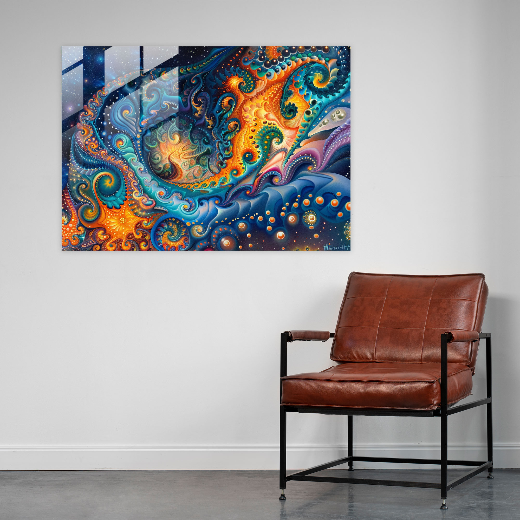 Metaphysical Painting Glass Print - Metaphysical Painting, Wall Decoration, Metaphysical Painting, Glass Print